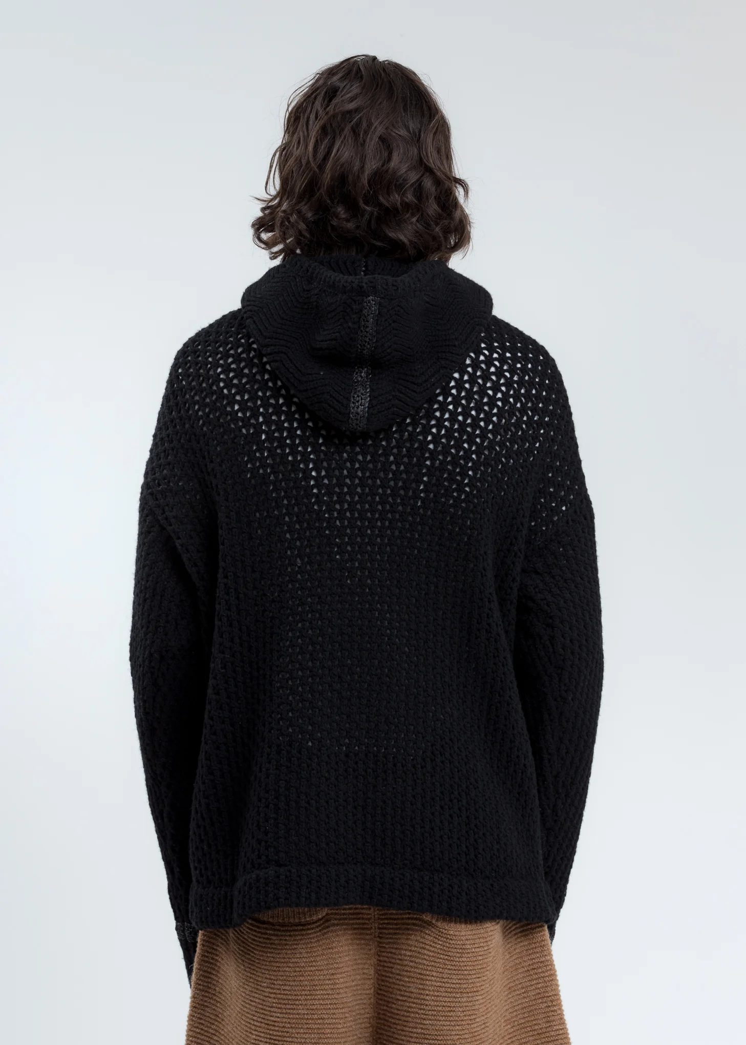 Black Oversized Knit Elwood Hoodie - Image 4