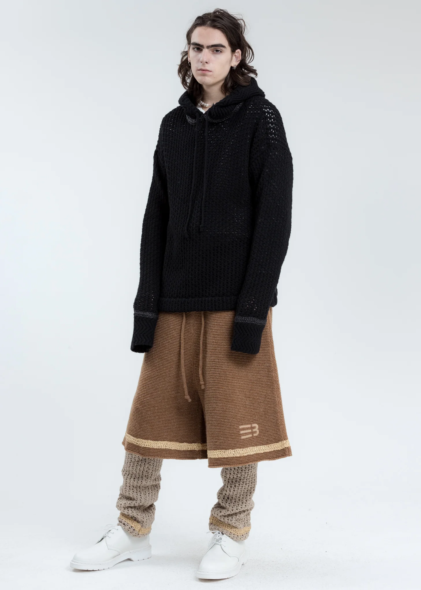 Black Oversized Knit Elwood Hoodie - Image 8