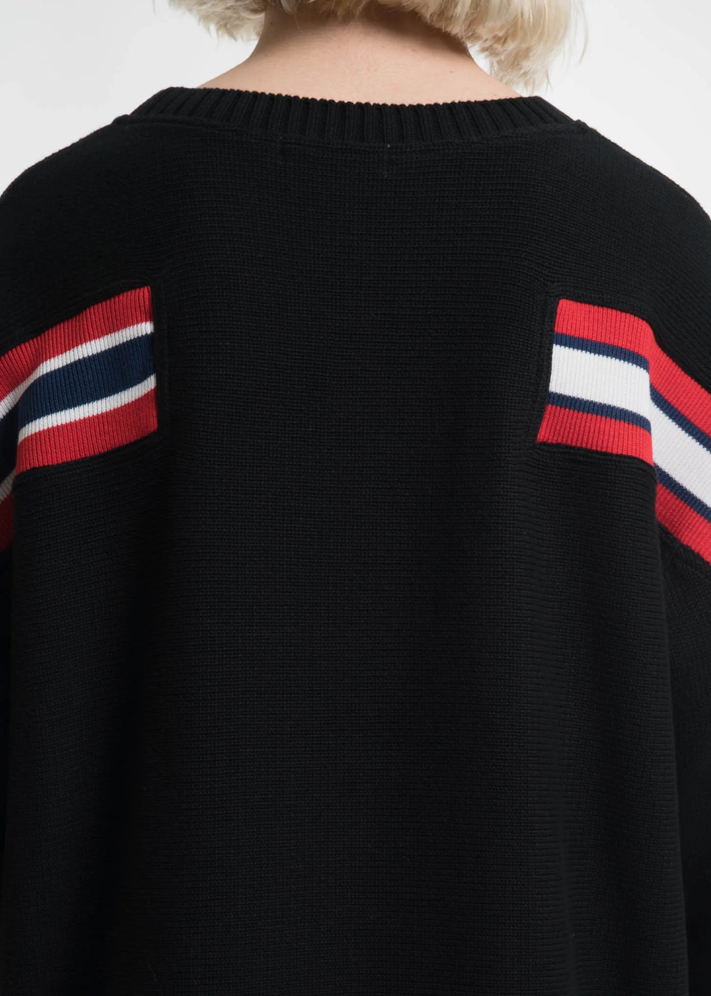 Black Oversized Knit Ribbed Sweater - Image 3
