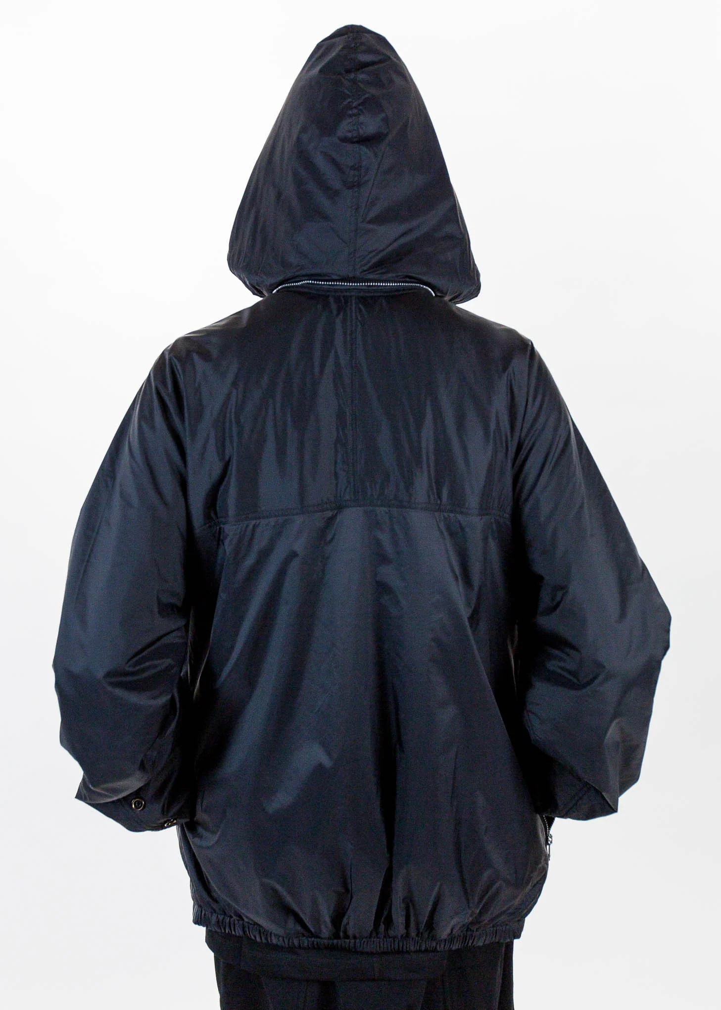 Black Oversized Nylon Windbreaker - Image 7