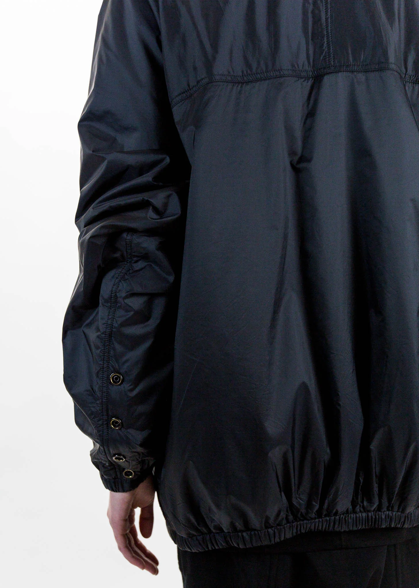 Black Oversized Nylon Windbreaker - Image 8