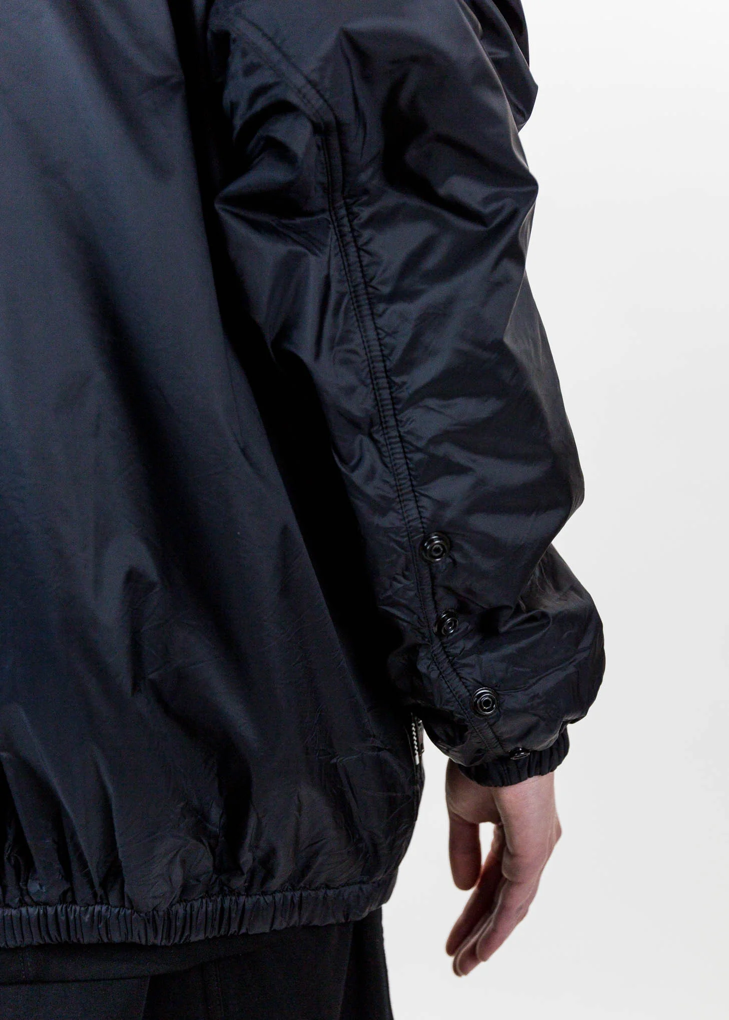 Black Oversized Nylon Windbreaker - Image 9