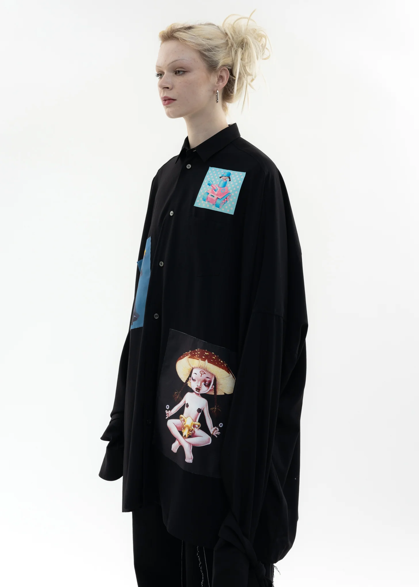 Black Oversized Patch Shirts Artwork by TREVOR BROWN - Image 3