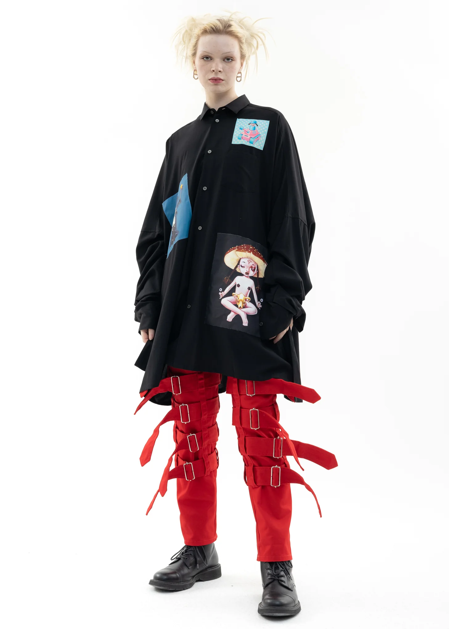 Black Oversized Patch Shirts Artwork by TREVOR BROWN - Image 9