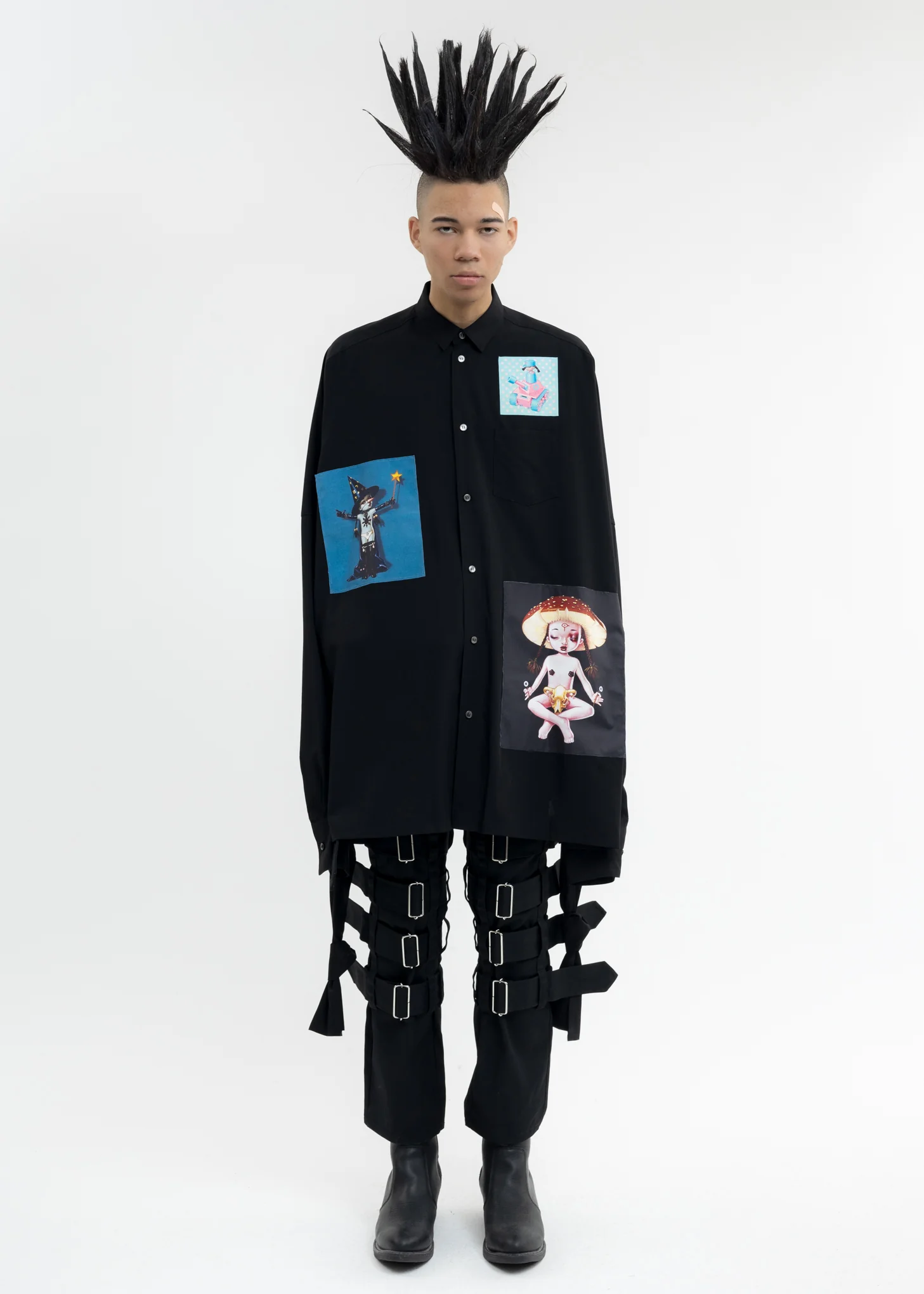 Black Oversized Patch Shirts Artwork by TREVOR BROWN