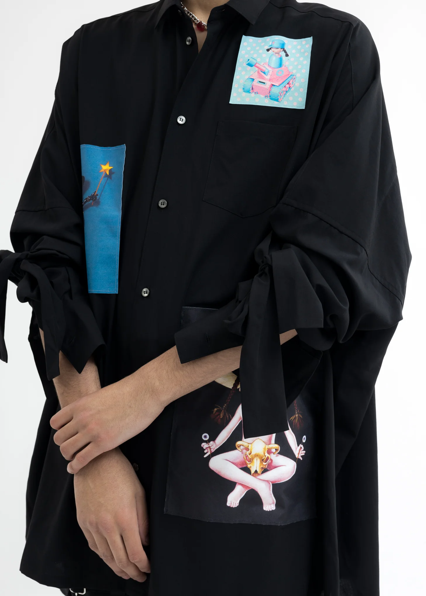 Black Oversized Patch Shirts Artwork by TREVOR BROWN - Image 2