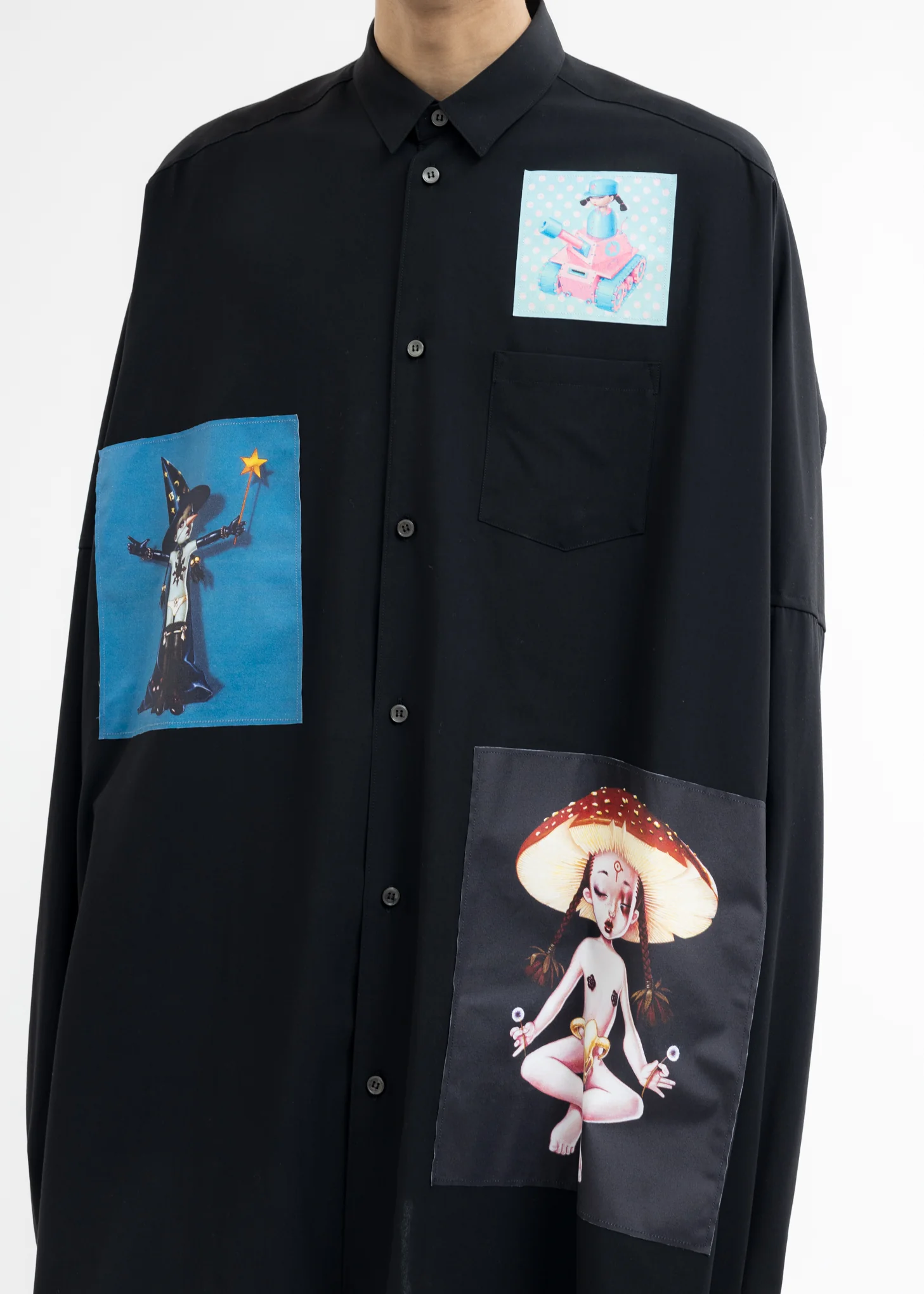 Black Oversized Patch Shirts Artwork by TREVOR BROWN - Image 3