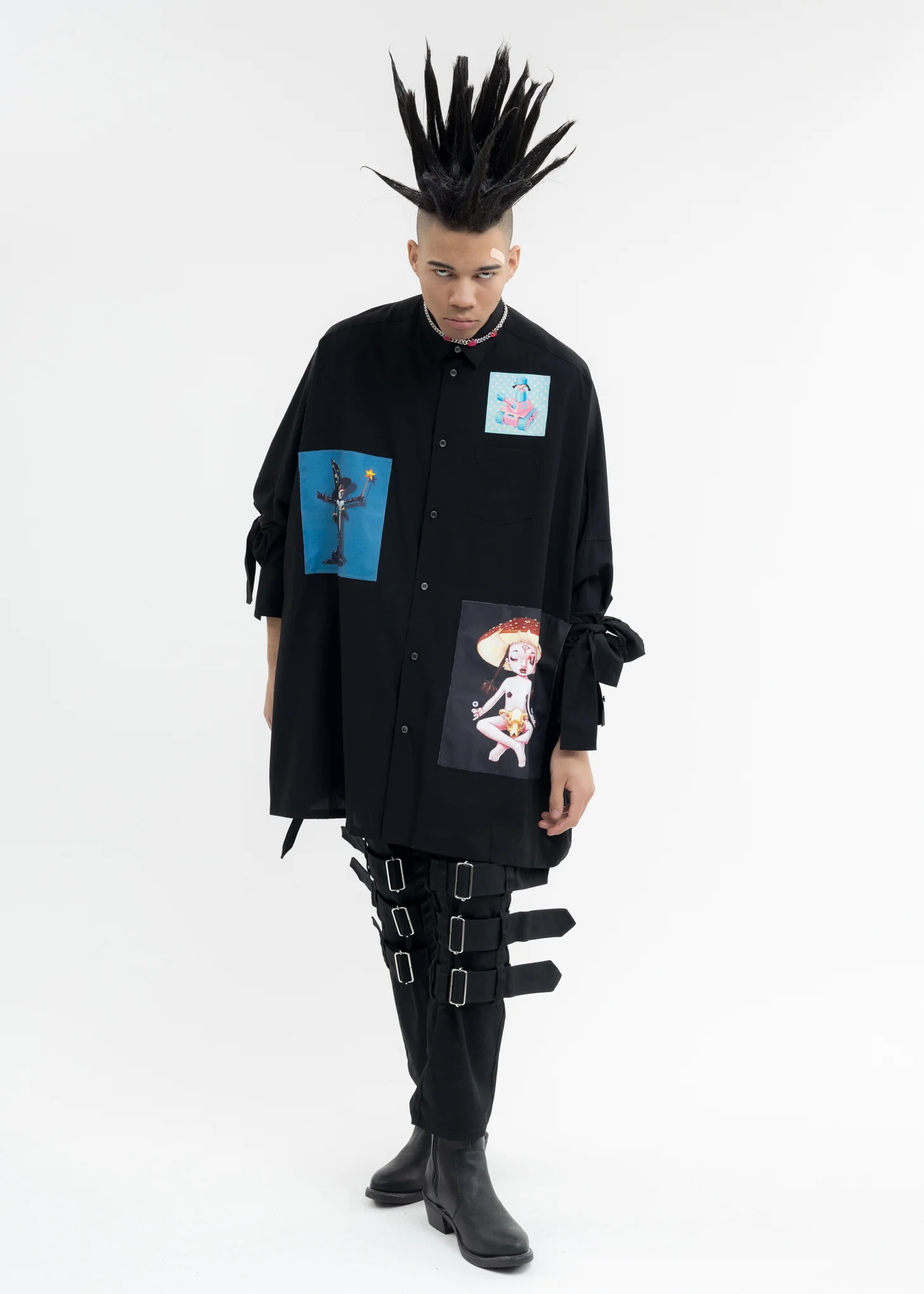 Black Oversized Patch Shirts Artwork by TREVOR BROWN - Image 6