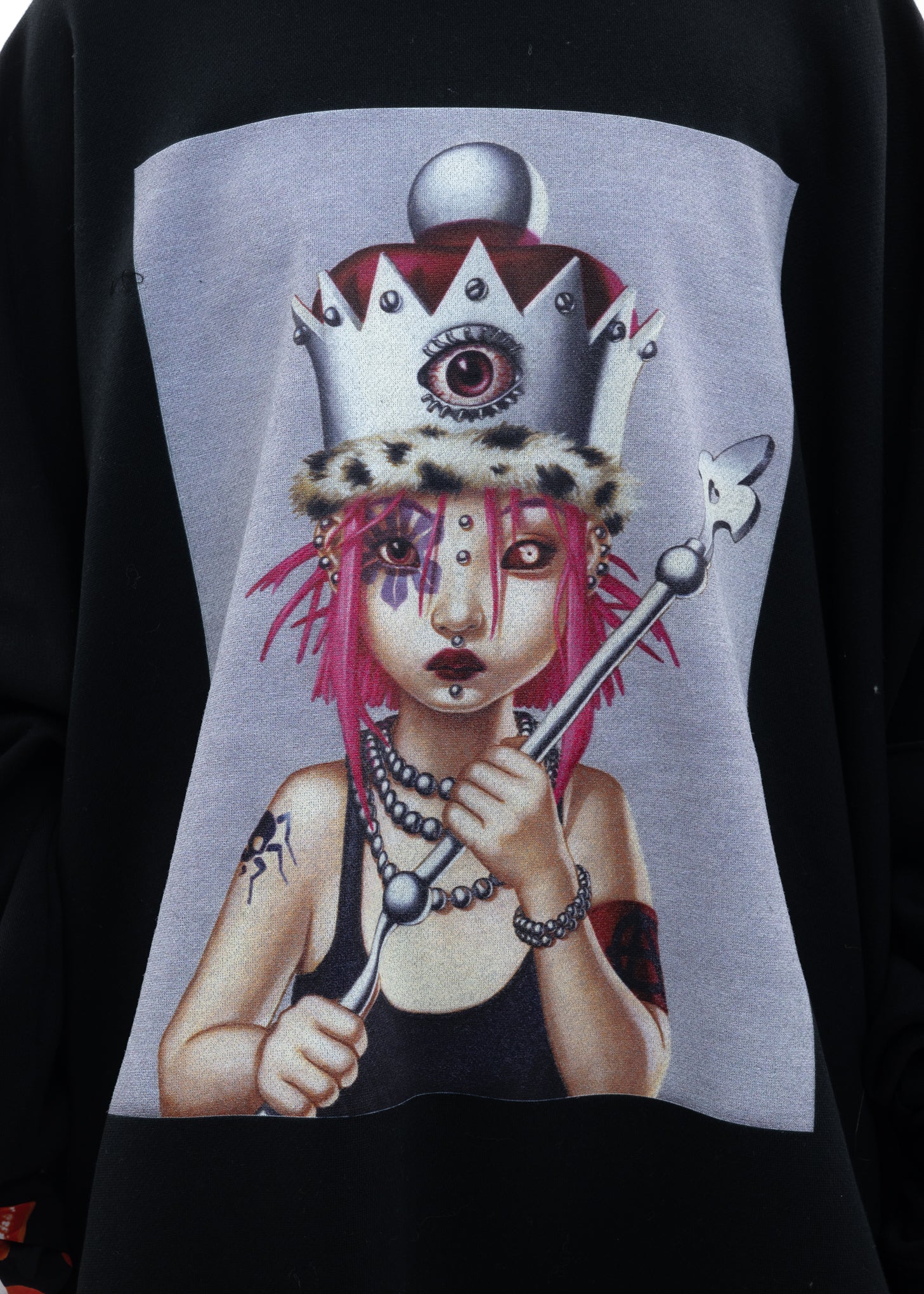 Black Oversized Pullover Sweater - Queen Alice Artwork by TREVOR BROWN - Image 4