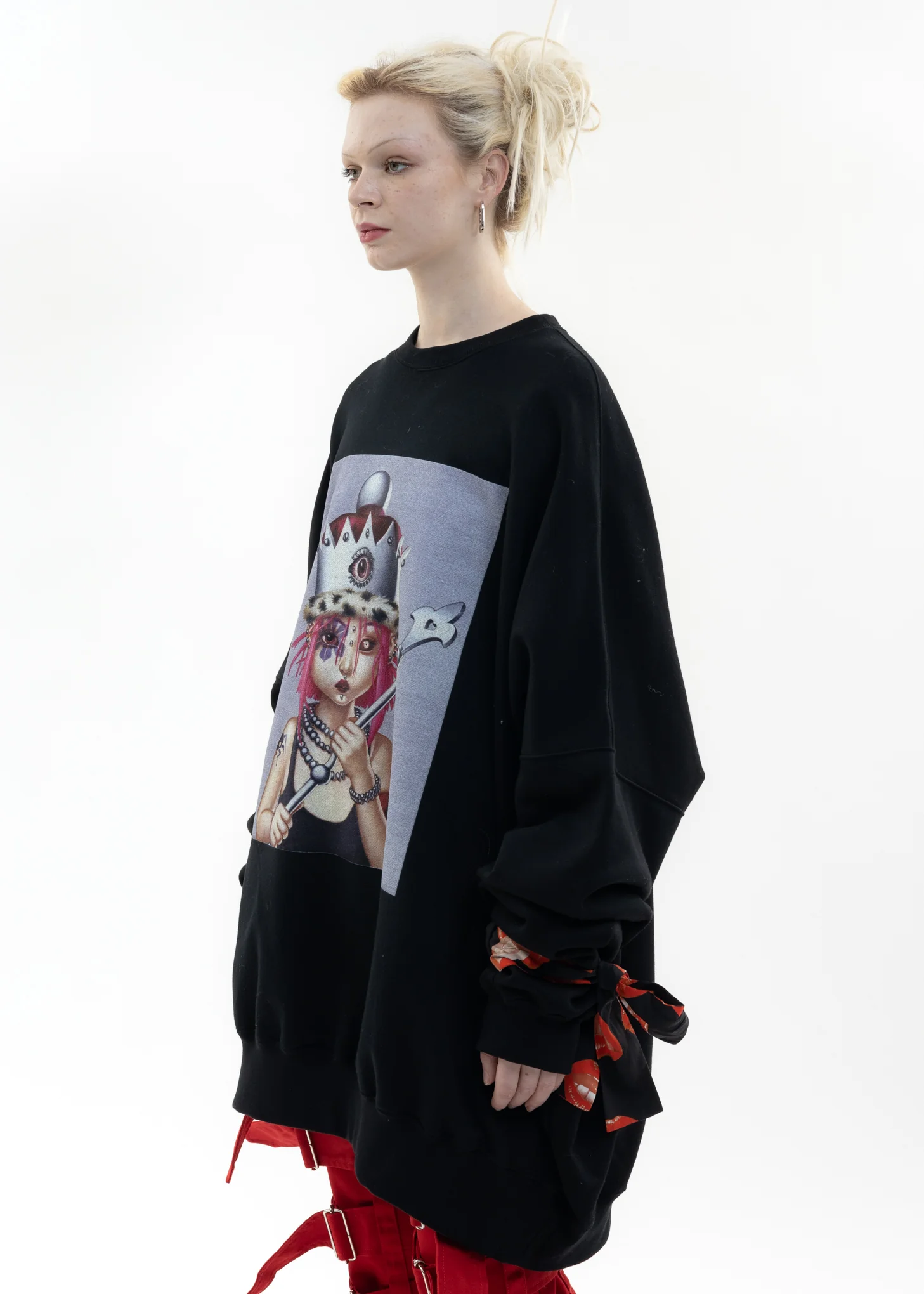Black Oversized Pullover Sweater - Queen Alice Artwork by TREVOR BROWN - Image 6