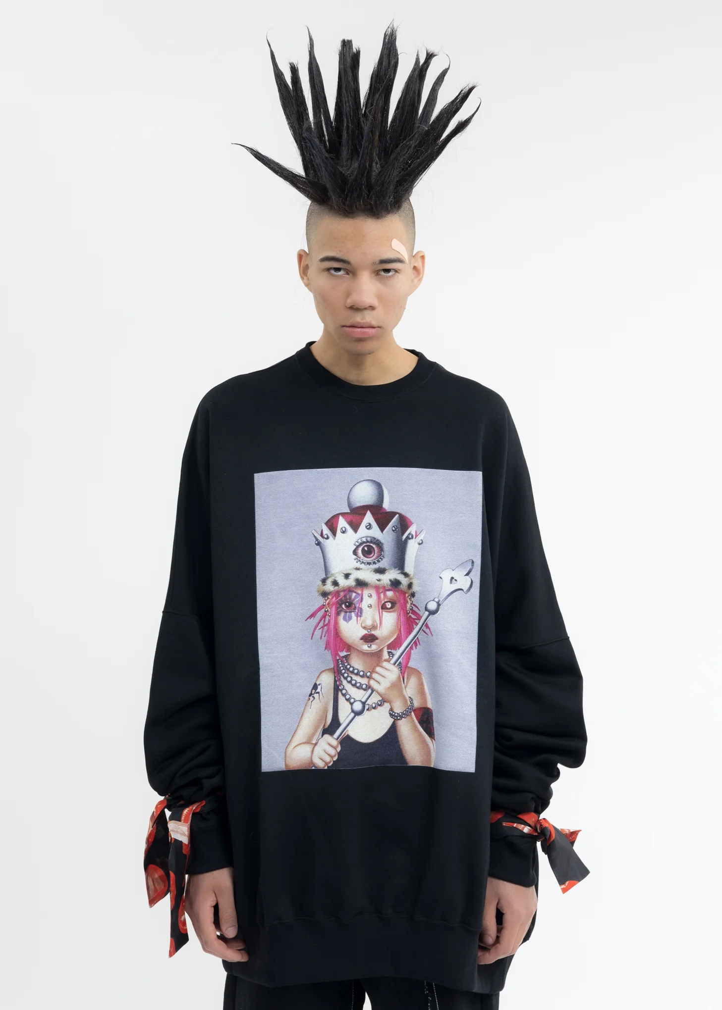 Black Oversized Pullover Sweater - Queen Alice Artwork by TREVOR BROWN - Image 5