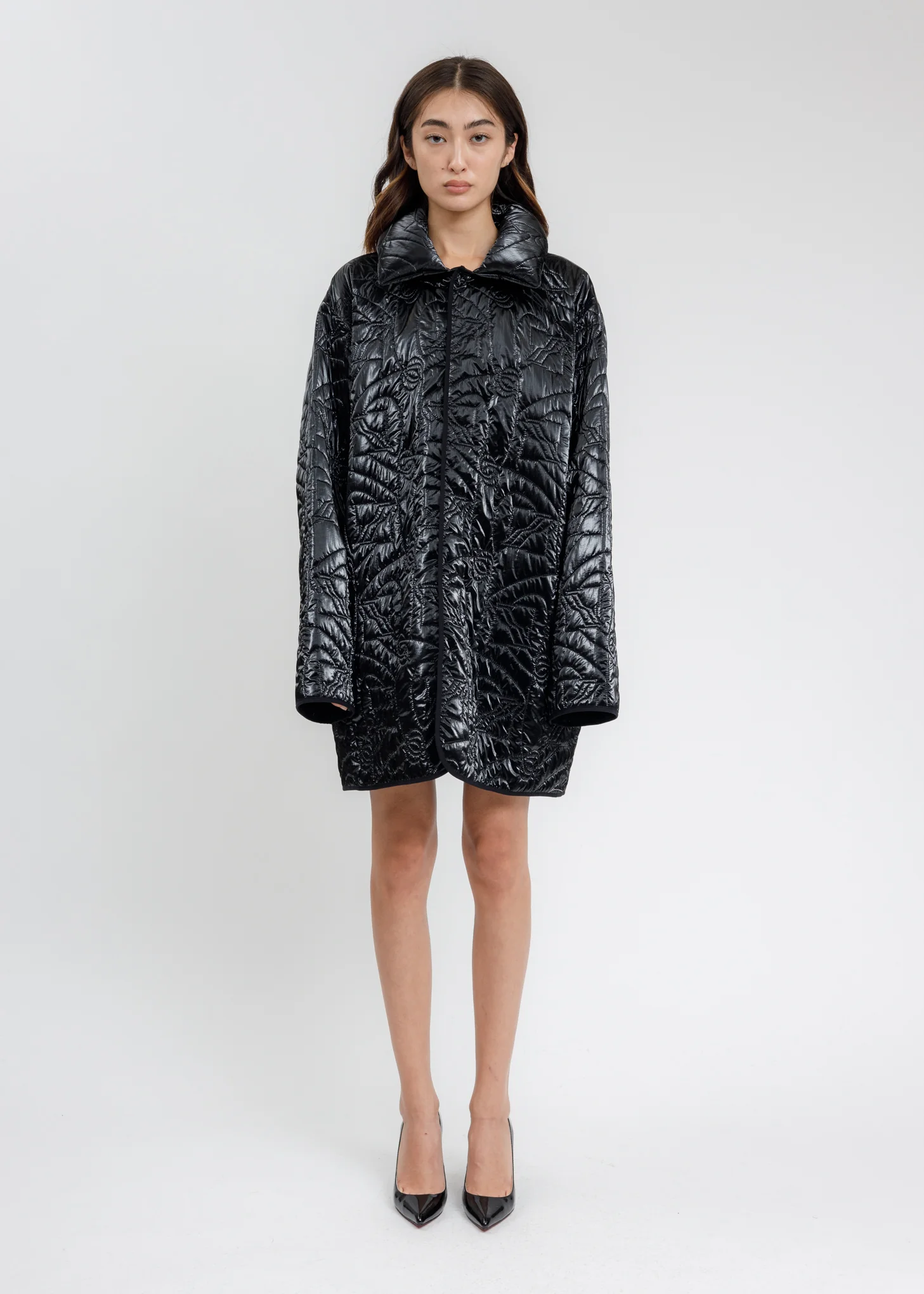 Black Oversized Quilting Jacket