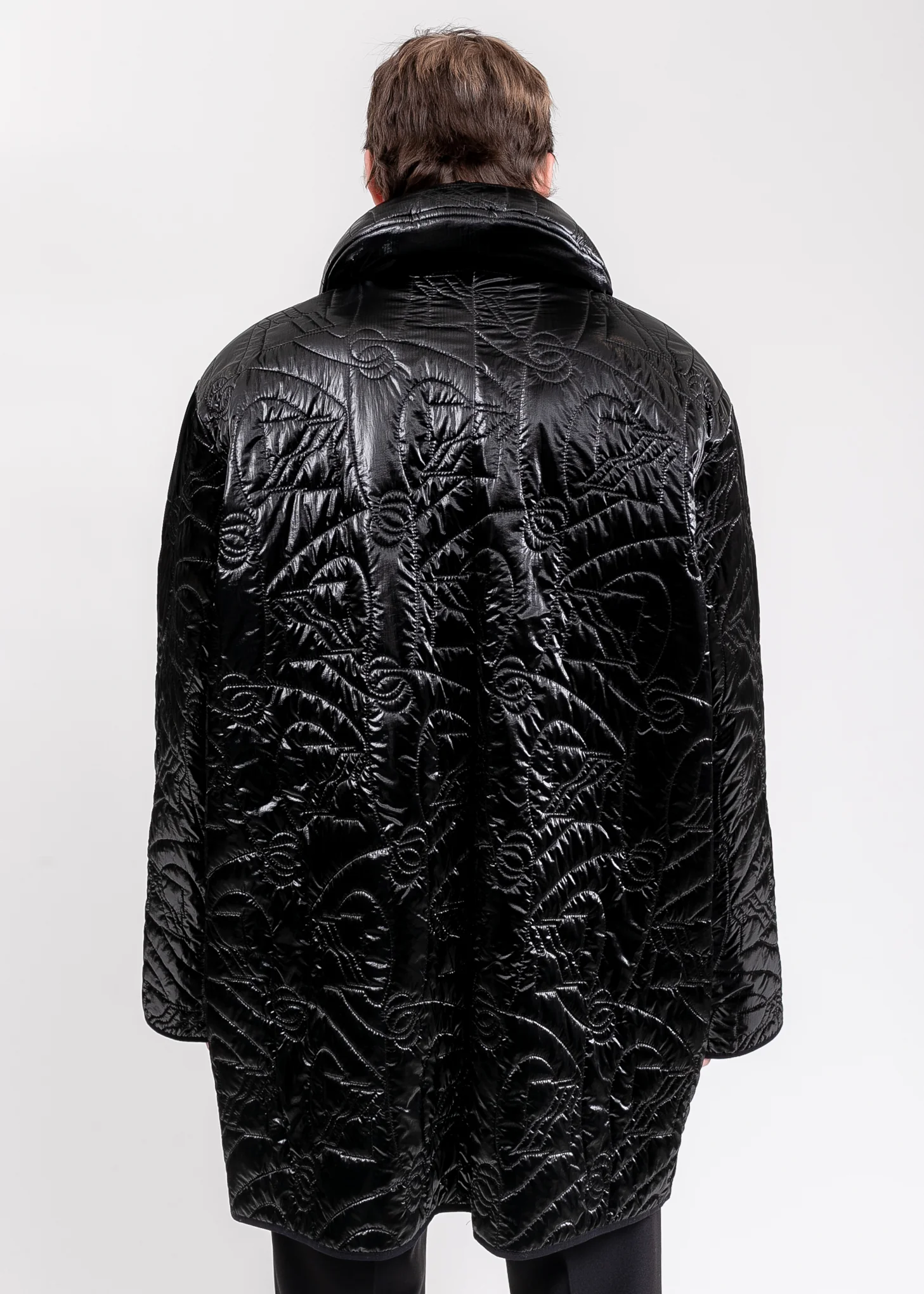 Black Oversized Quilting Jacket - Image 2