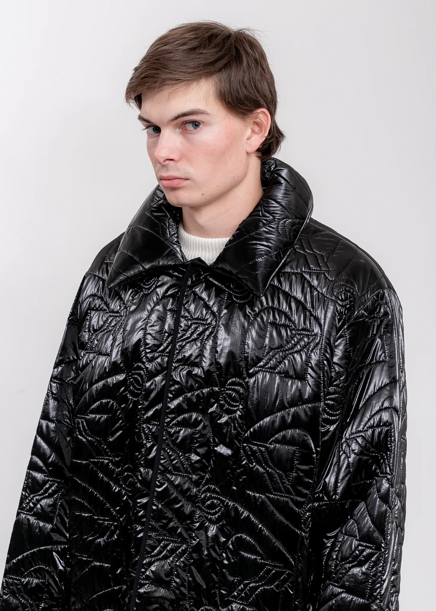 Black Oversized Quilting Jacket - Image 5