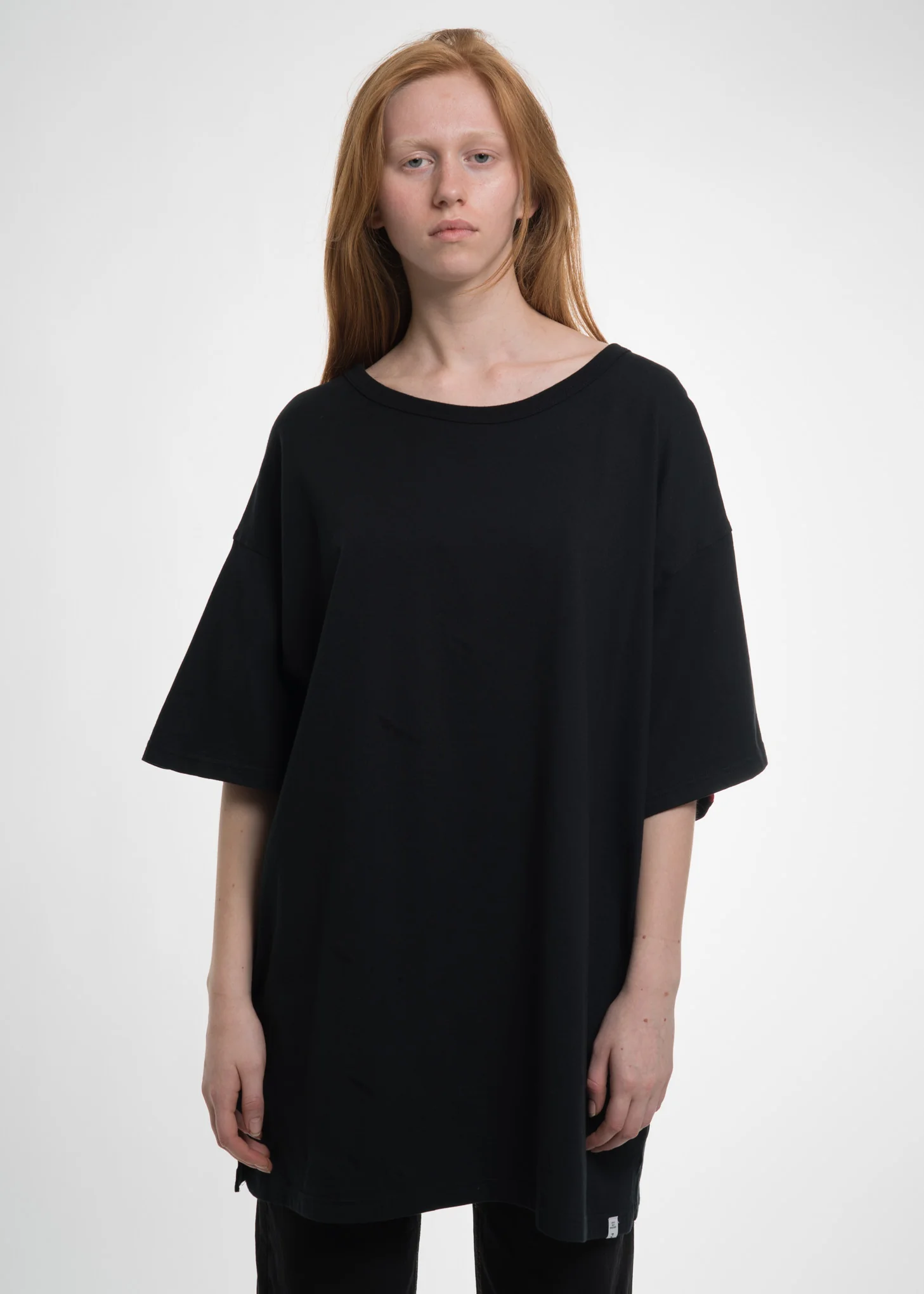 Black Oversized Rib Tee - Image 2