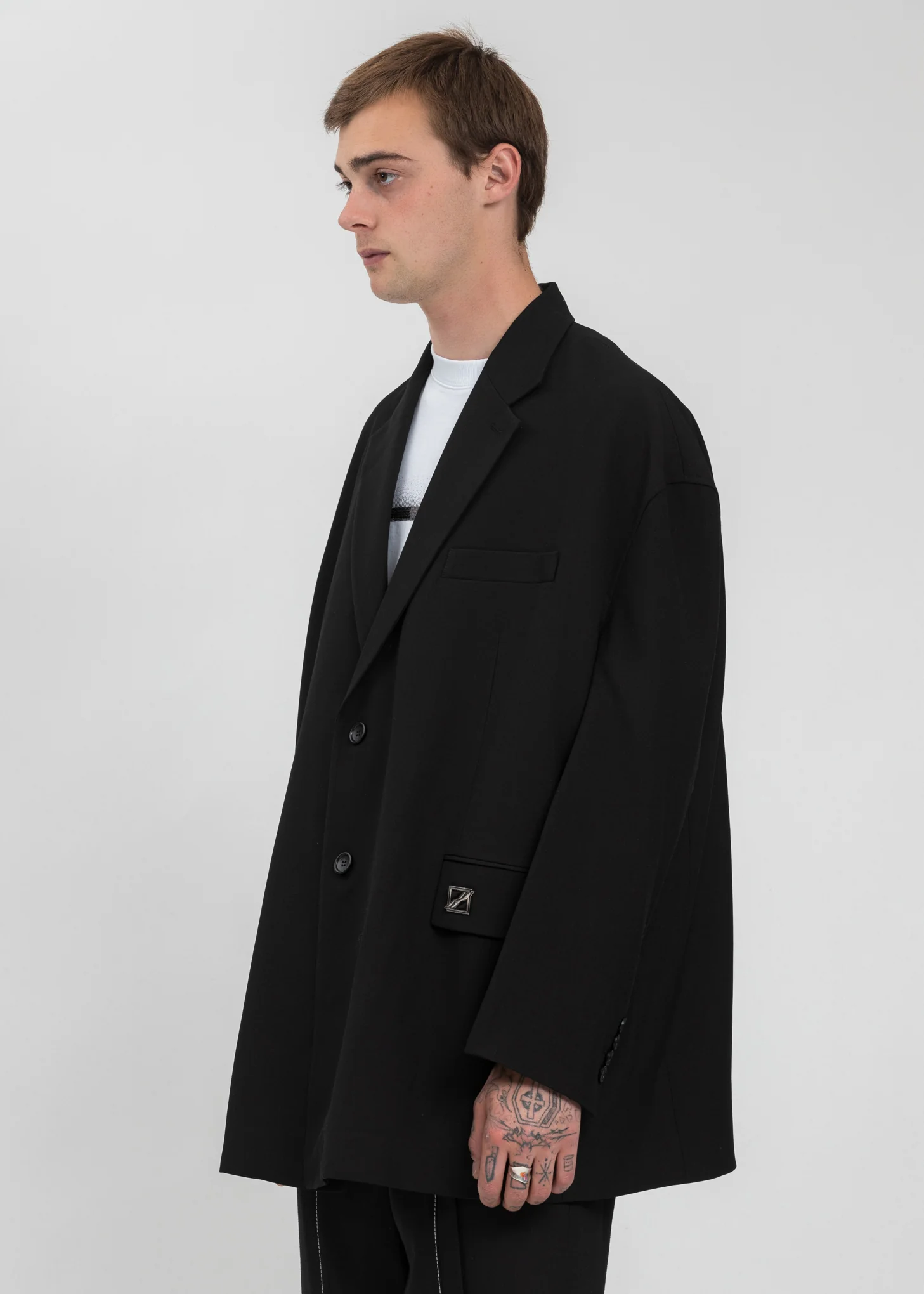 Black Oversized Single Jacket - Image 2