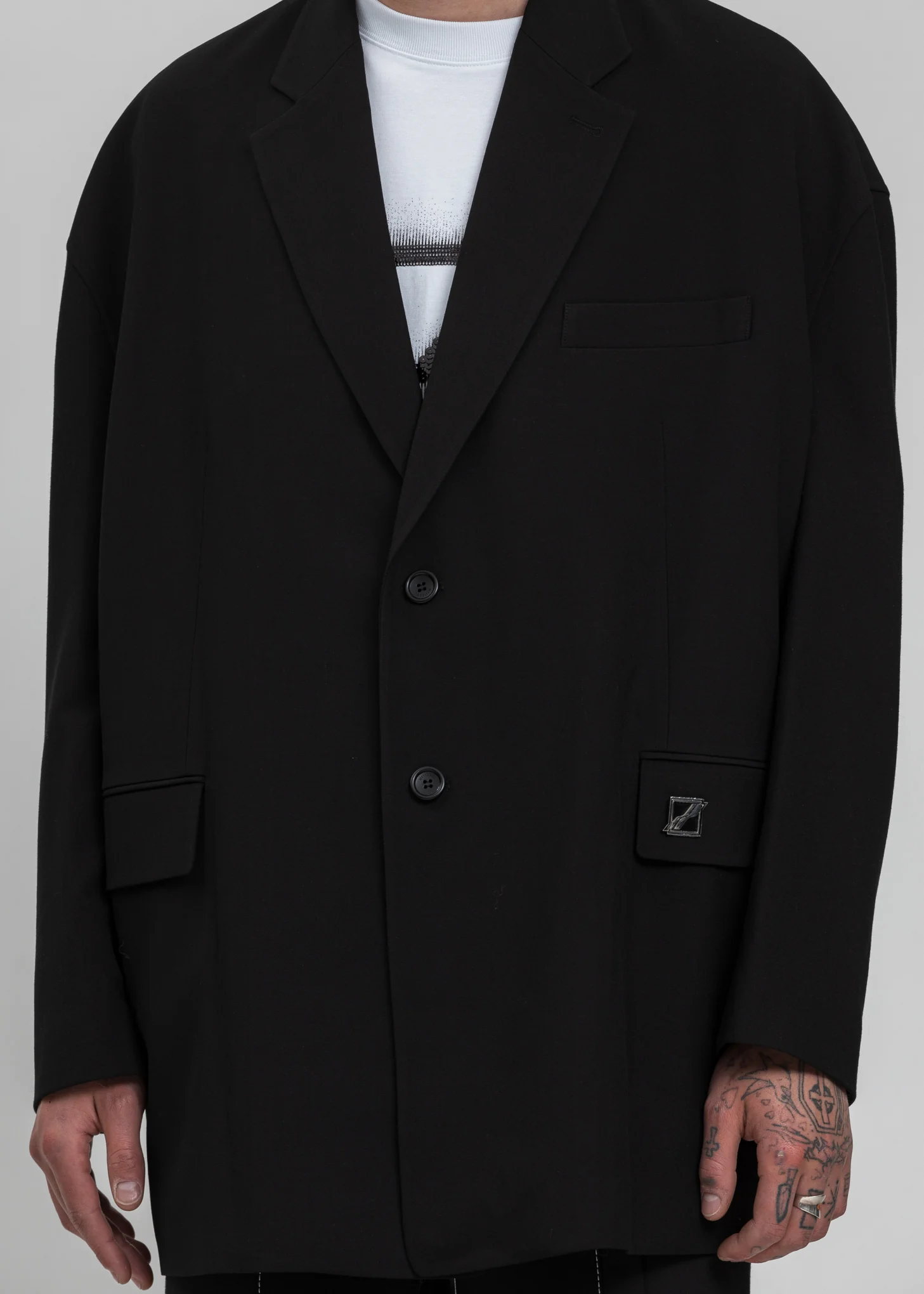 Black Oversized Single Jacket - Image 4
