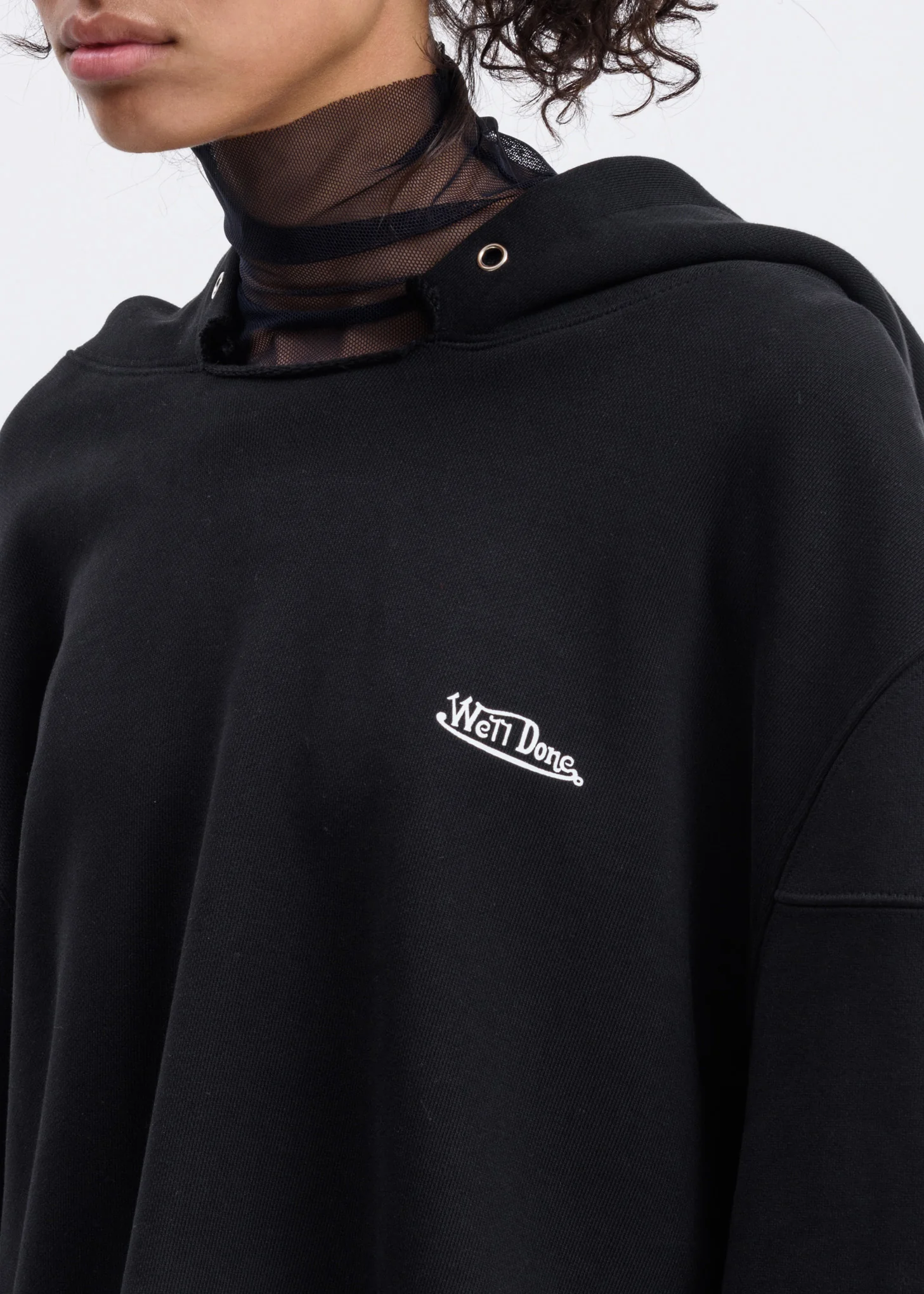 Black Oversized we11done Hoodie - Image 3