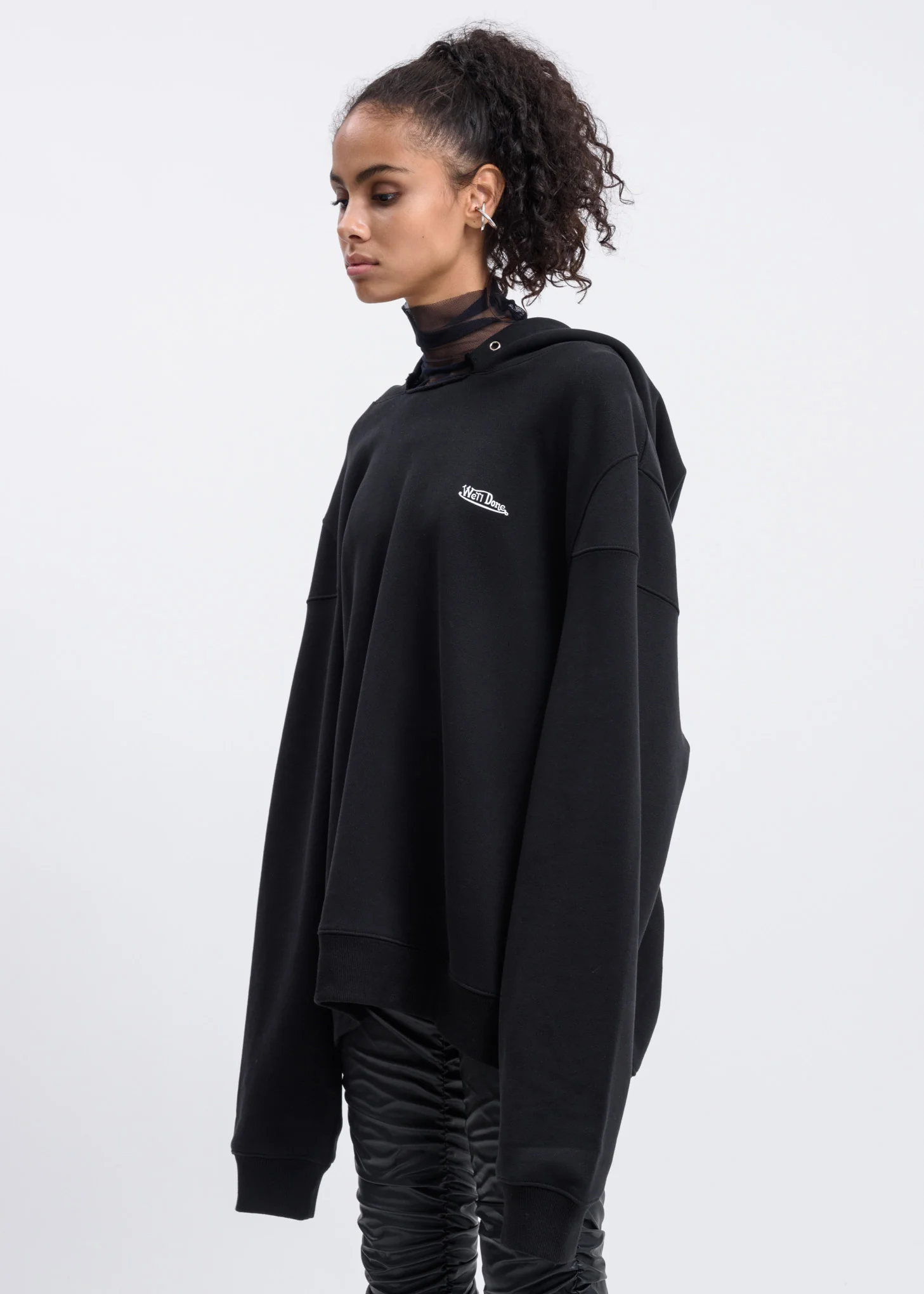 Black Oversized we11done Hoodie - Image 5