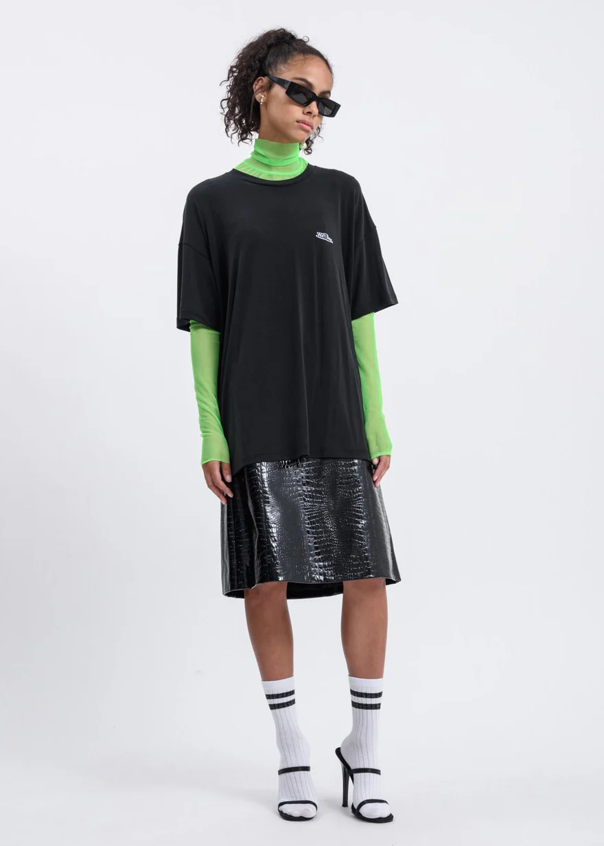 Black Oversized we11done T-Shirt - Image 2