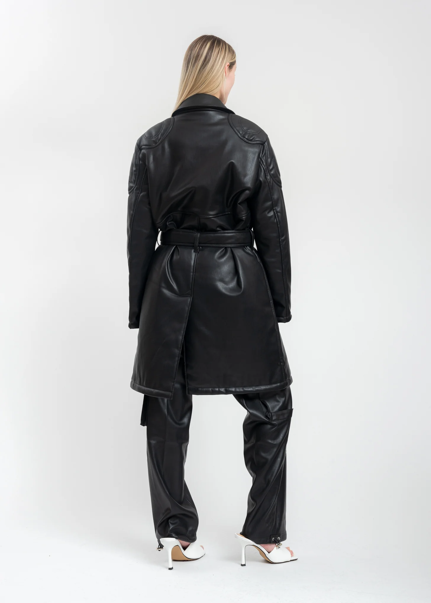 Black Padded Coat With Patches - Image 6