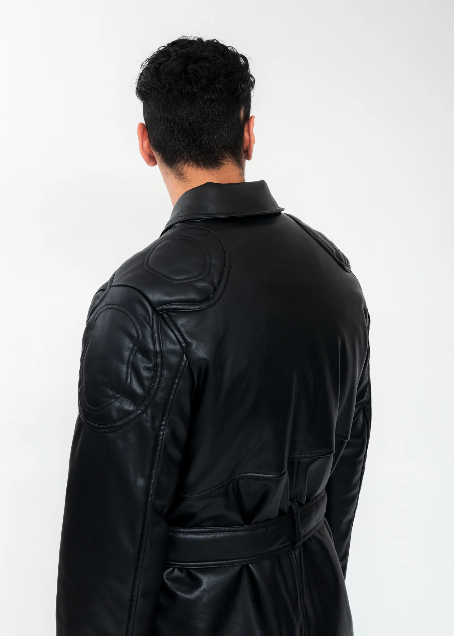 Black Padded Coat With Patches - Image 2