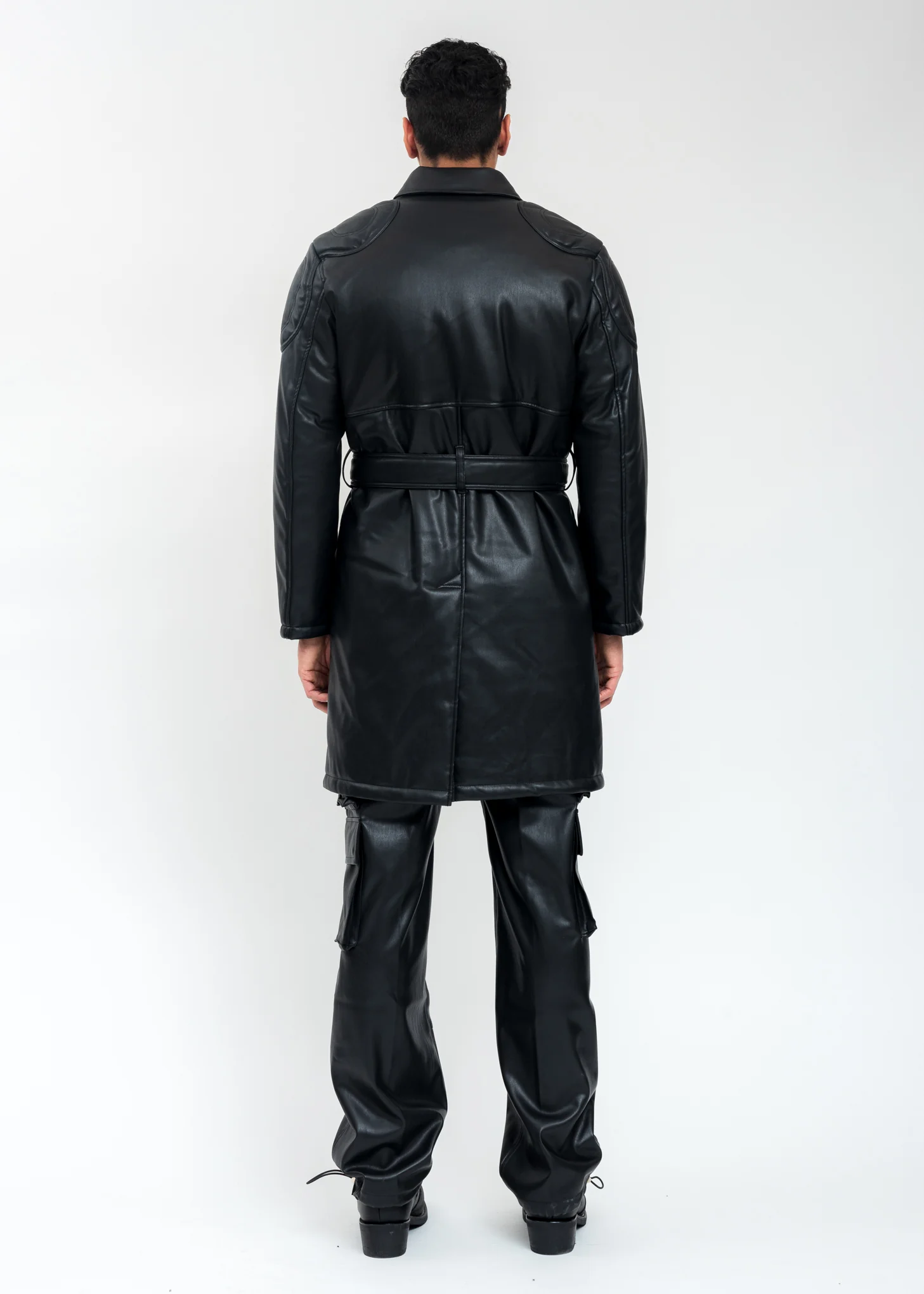 Black Padded Coat With Patches - Image 5