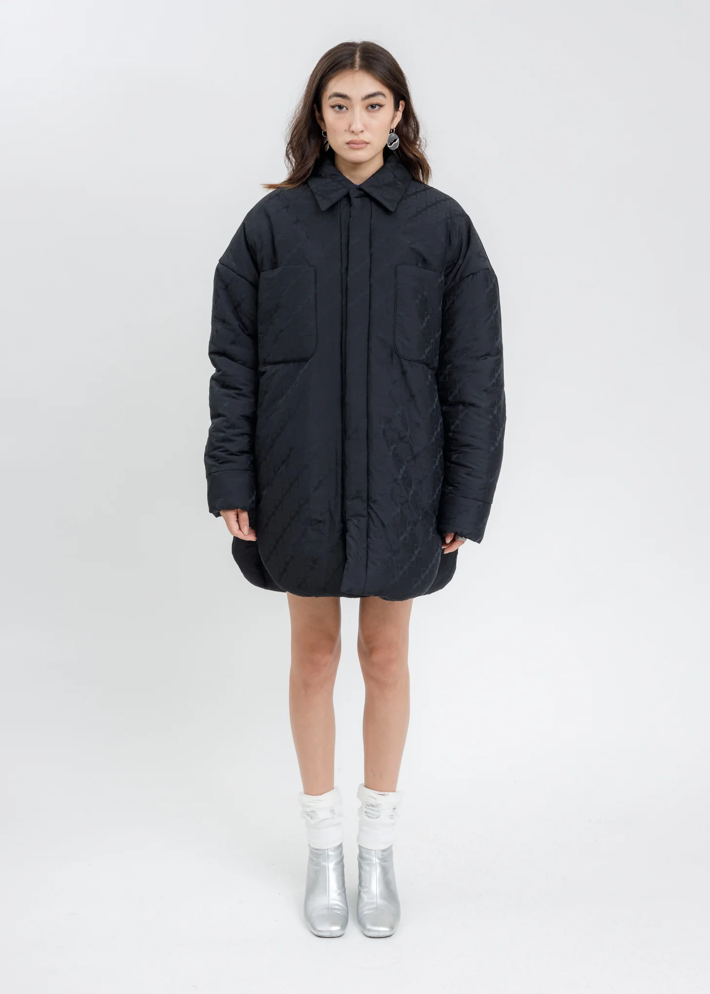 Black Padded Long Shirt