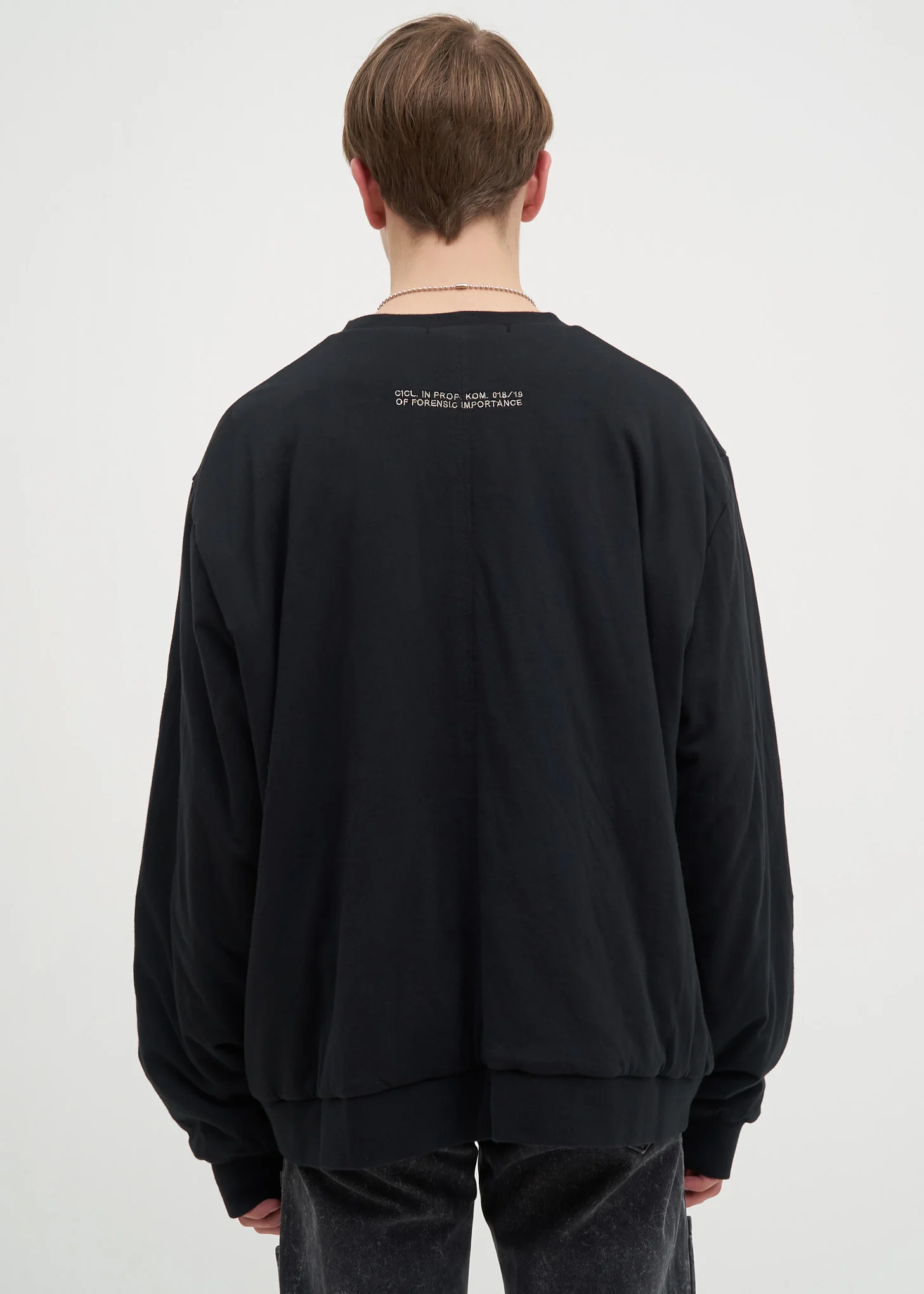 Black Padded Totenfliege Crewneck - Image 3