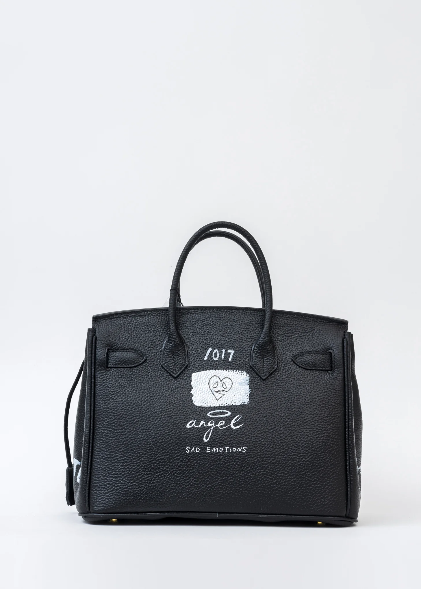 Black Paint Anarchy Leather Bag -BMB - Image 2