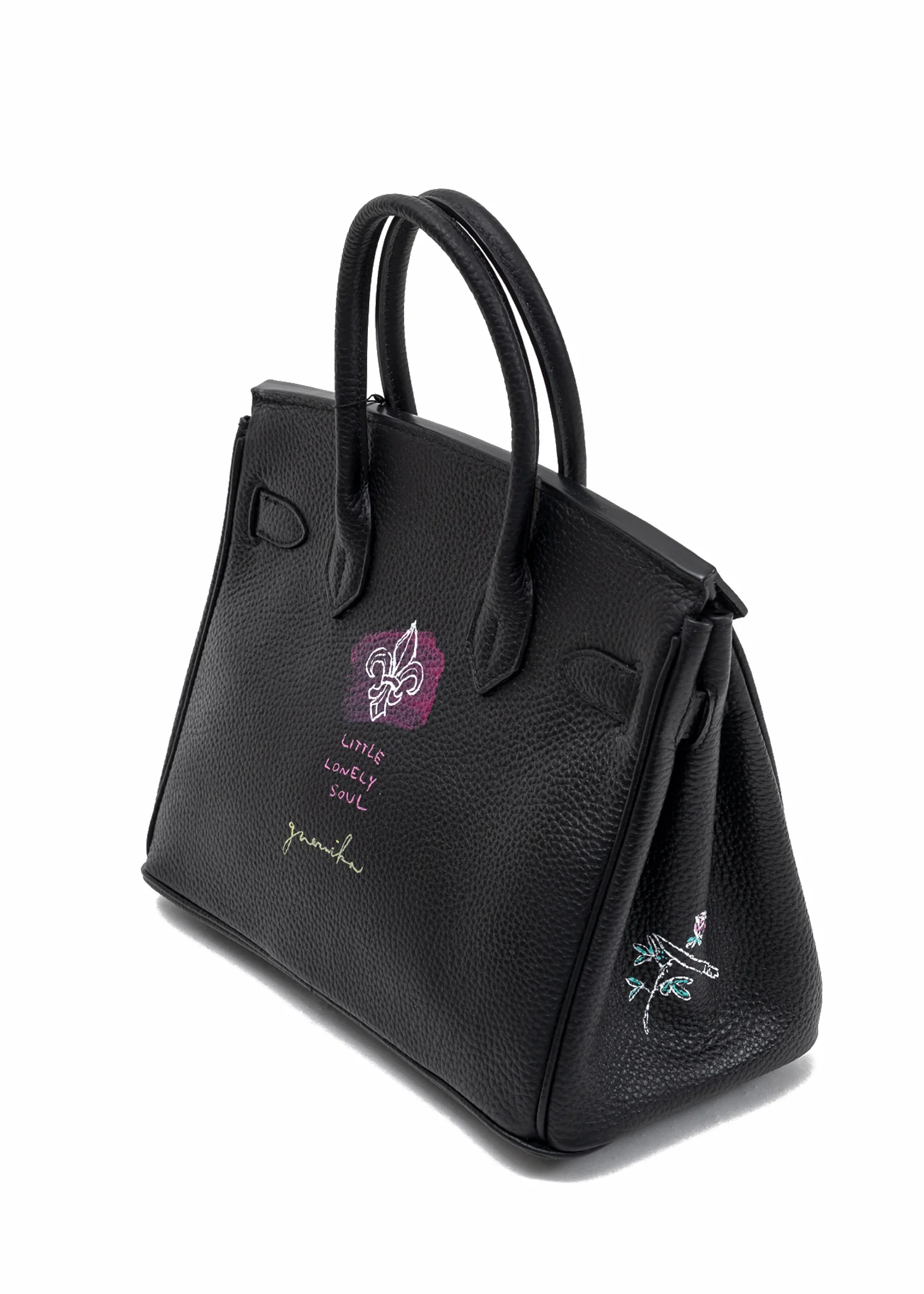 Black Paint Anarchy Leather Bag -Rolling Stone - Image 5