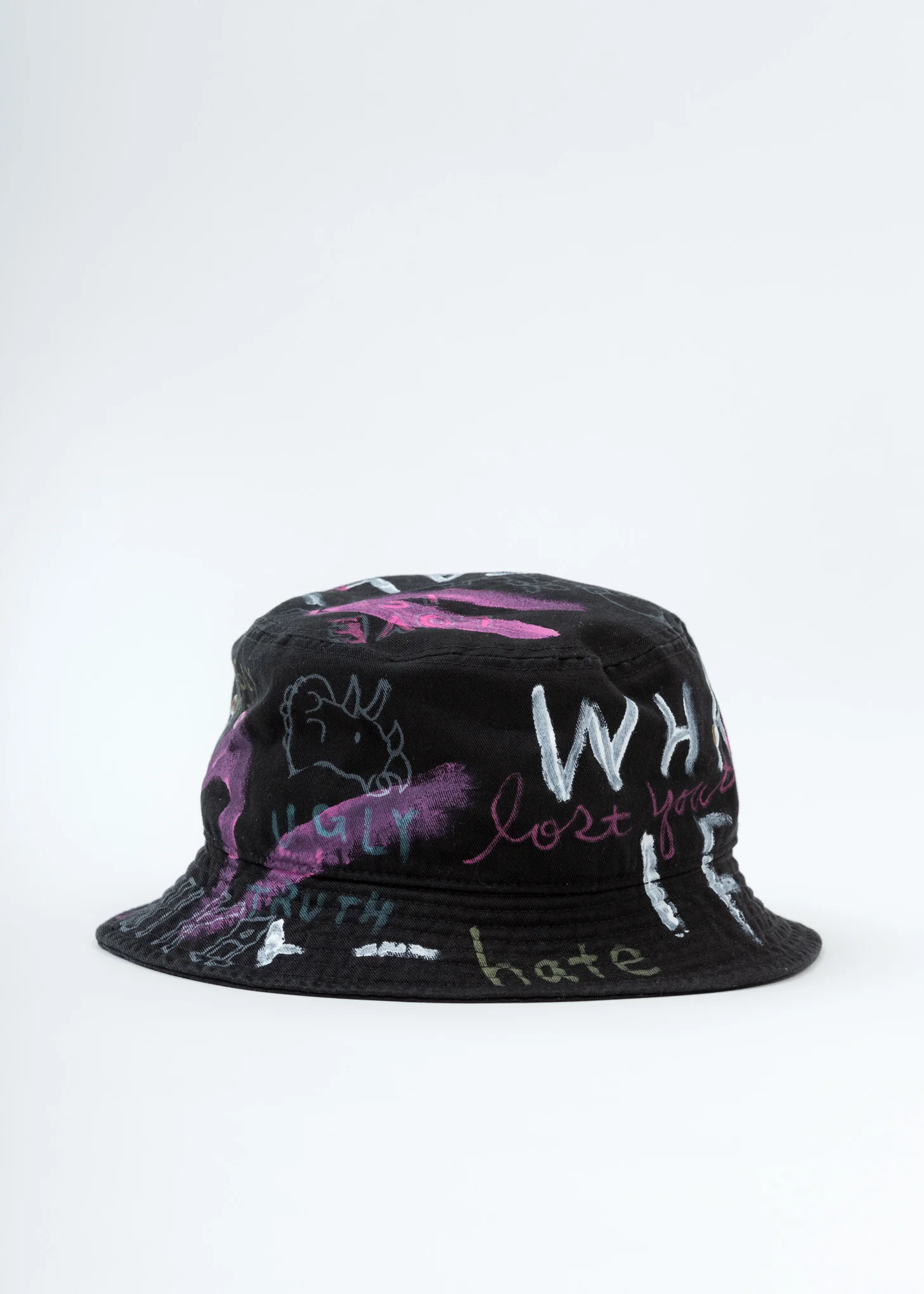 Black Paint Bucket Hat - Image 4
