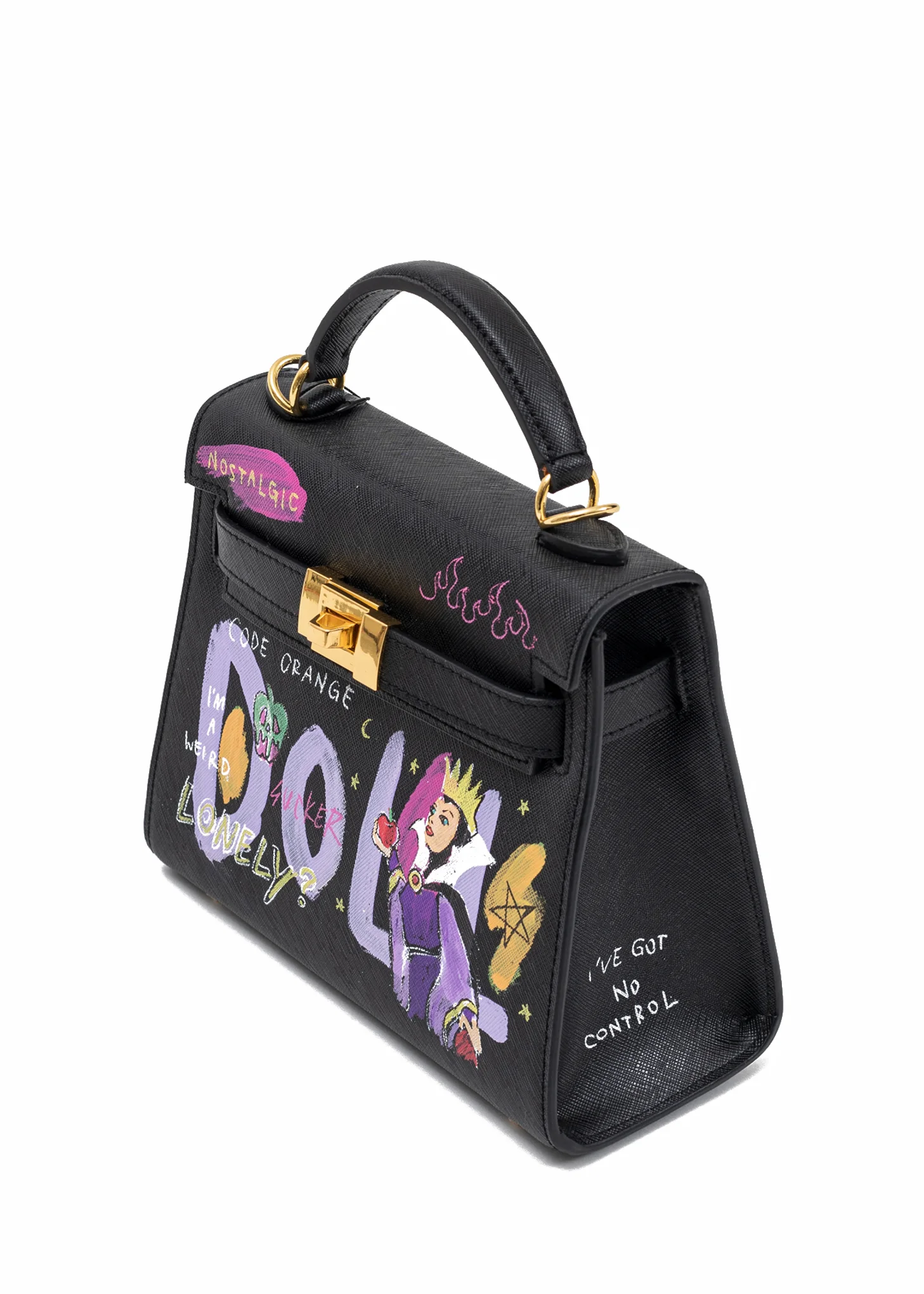 Black Paint Candy Leather Bag -Evil Queen - PREORDER - Image 2