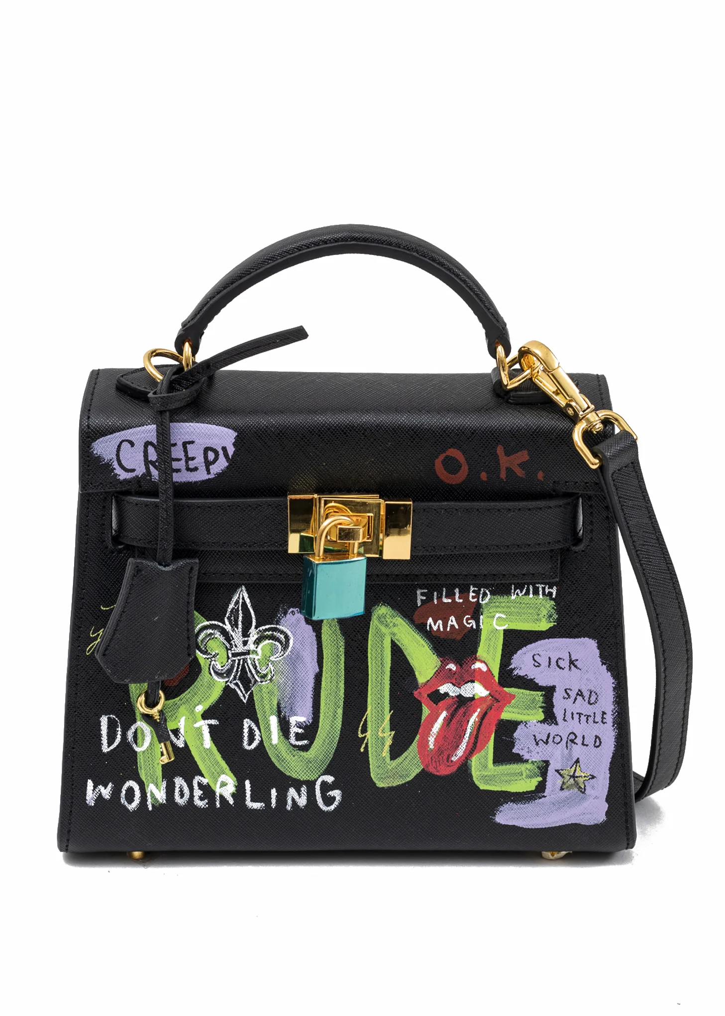 Black Paint Candy Leather Bag -Rolling Stone - PREORDER
