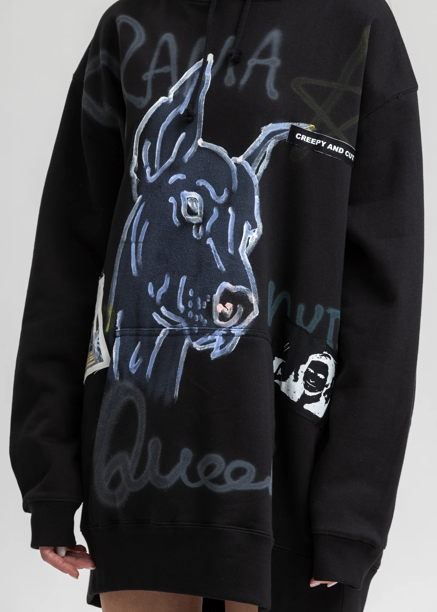 Black Paint Hoodie (Doberman） - Image 2