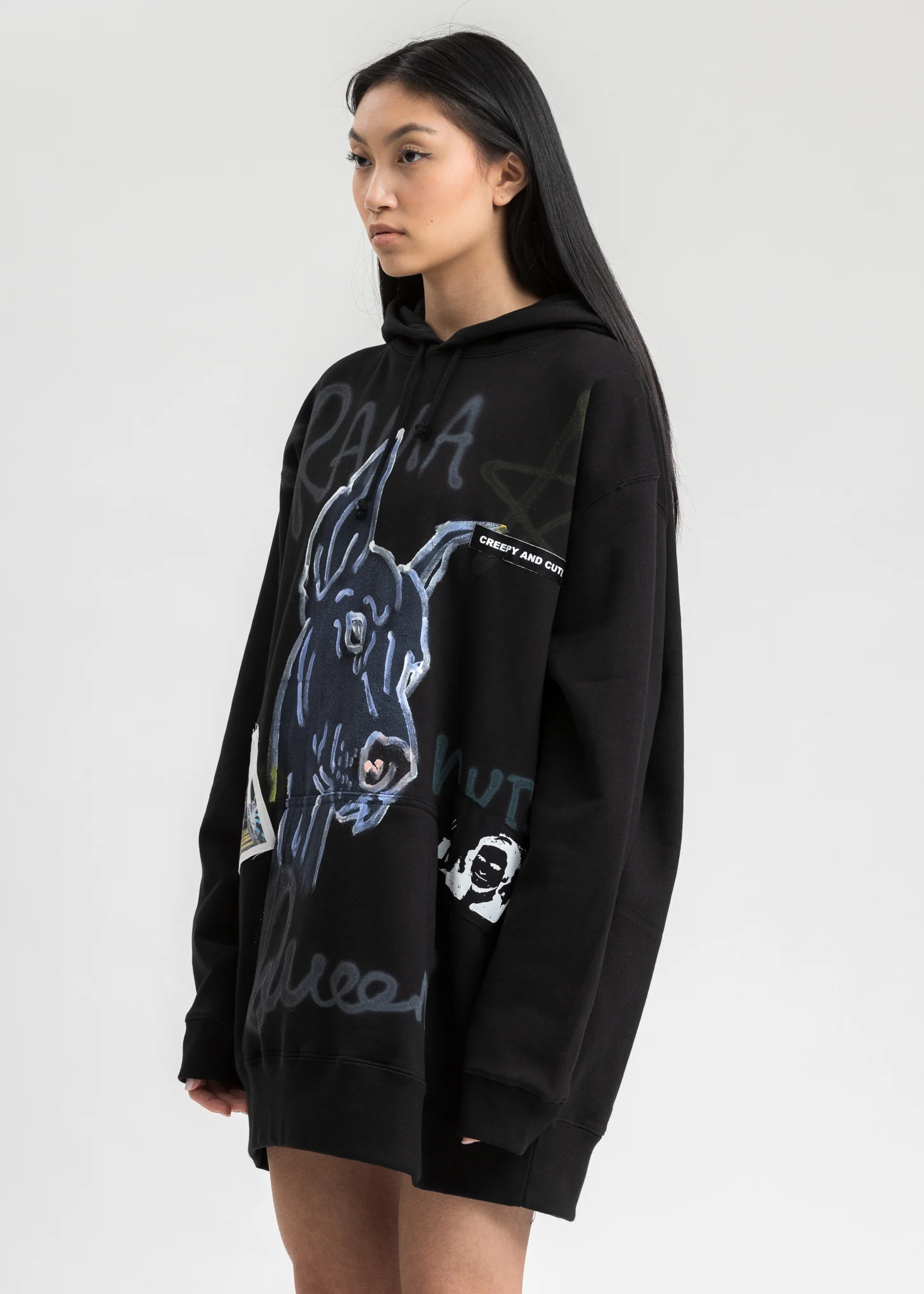 Black Paint Hoodie (Doberman） - Image 3