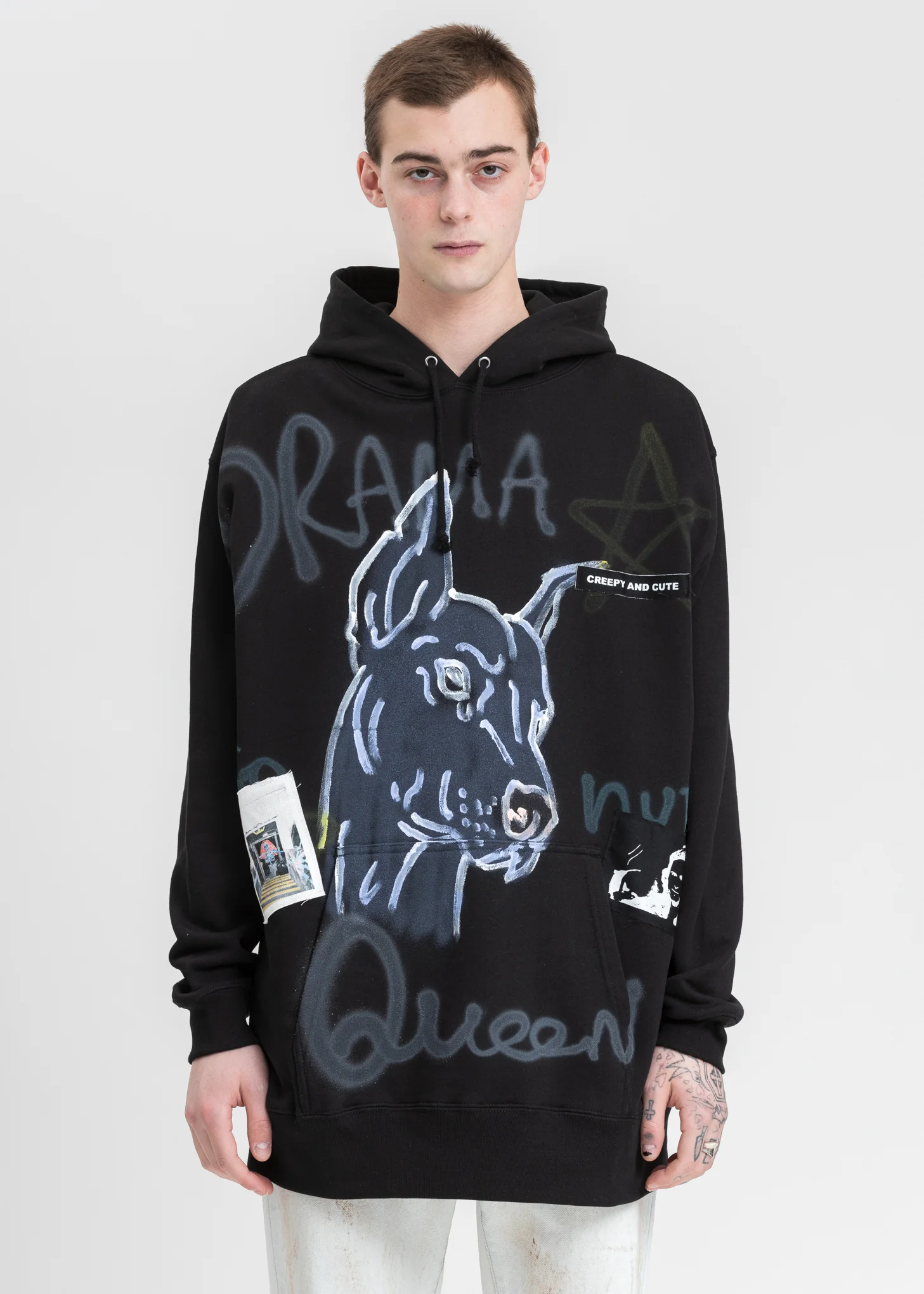 Black Paint Hoodie (Doberman）