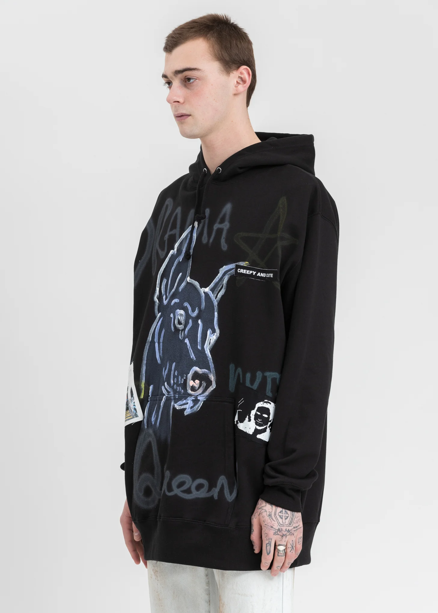 Black Paint Hoodie (Doberman） - Image 3