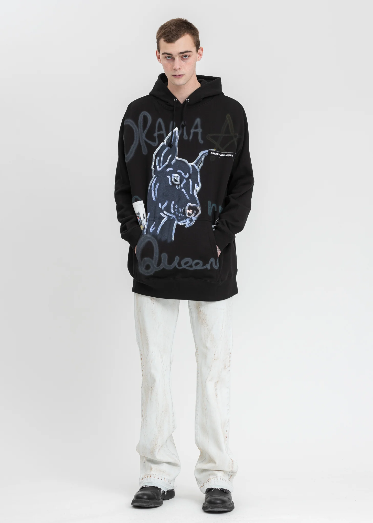 Black Paint Hoodie (Doberman） - Image 5