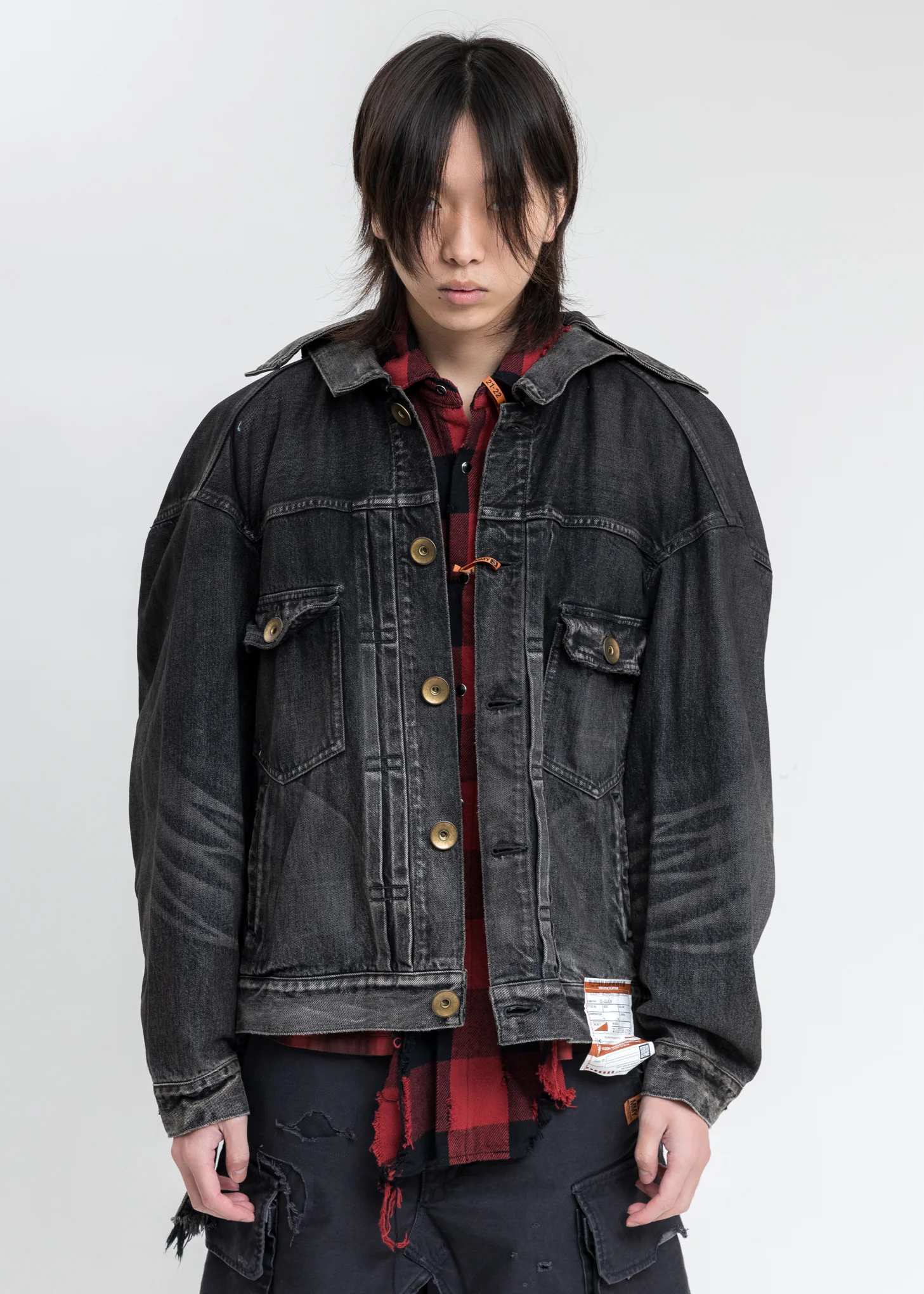 Black Painted Denim Jacket - Image 3