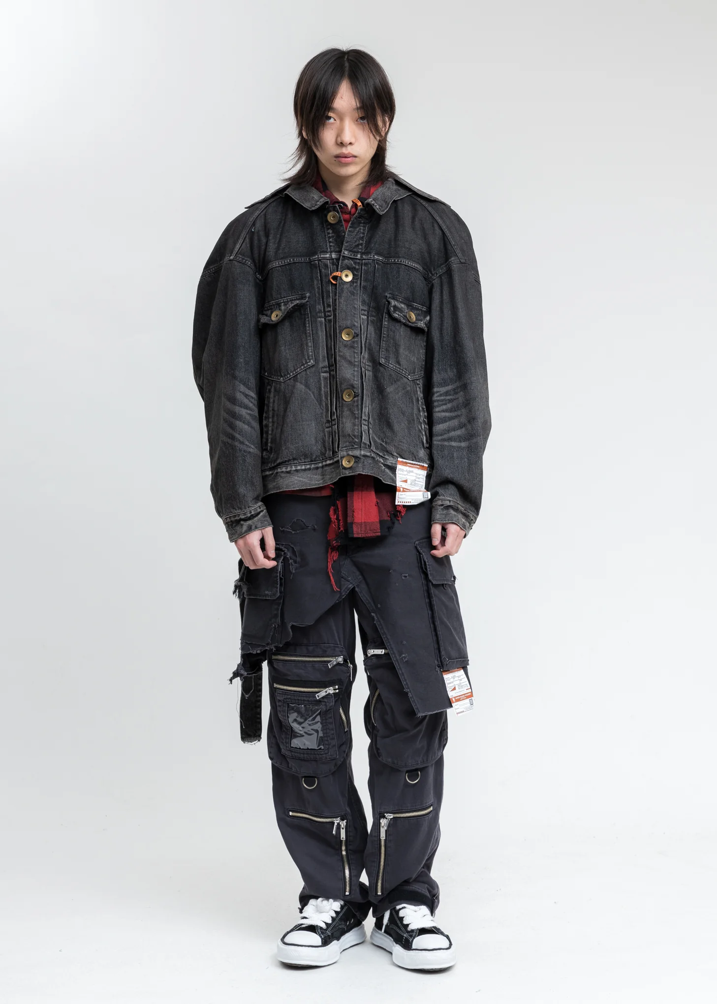 Black Painted Denim Jacket - Image 8