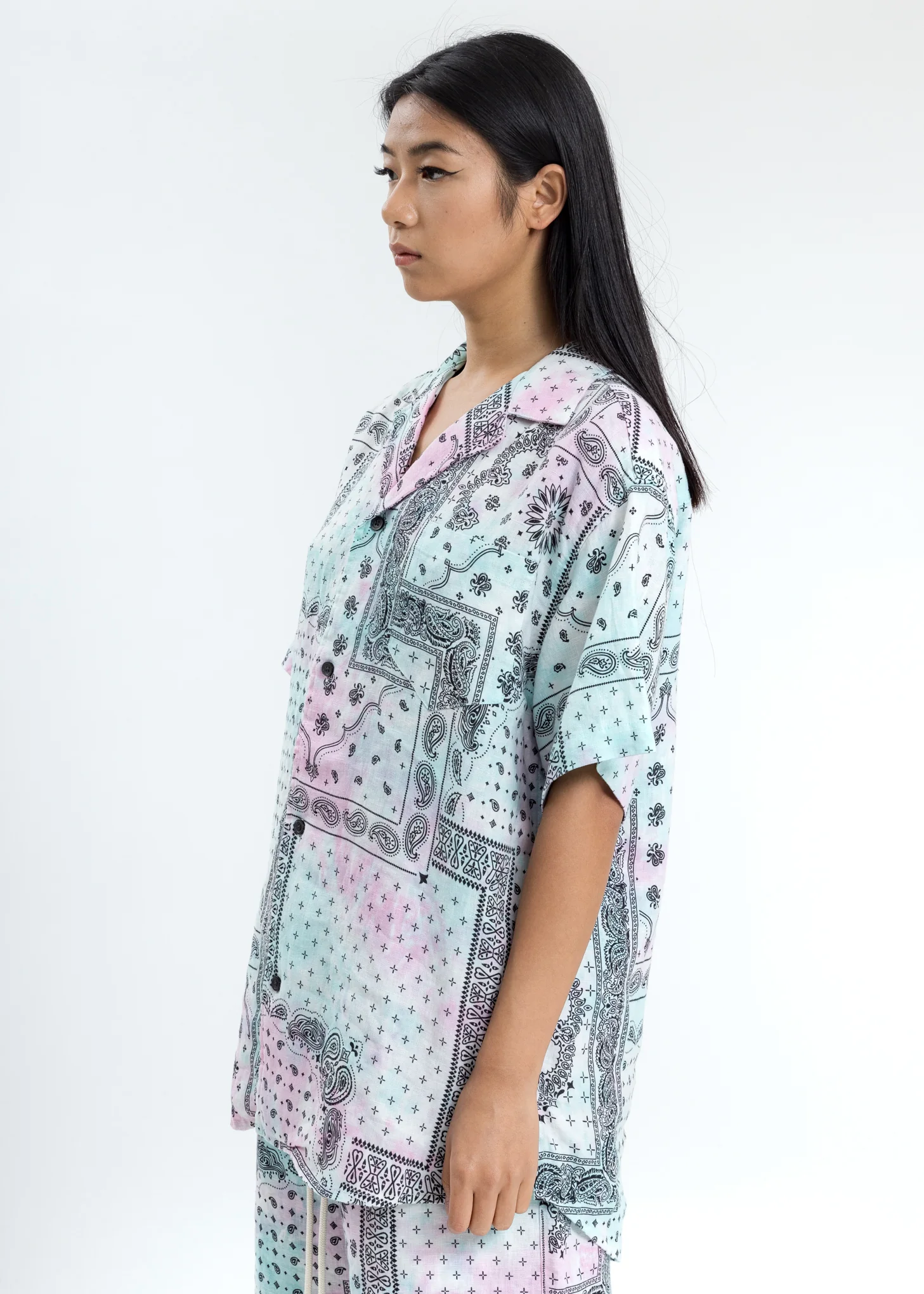 Black Paisley Patchwork Shirt - Image 4