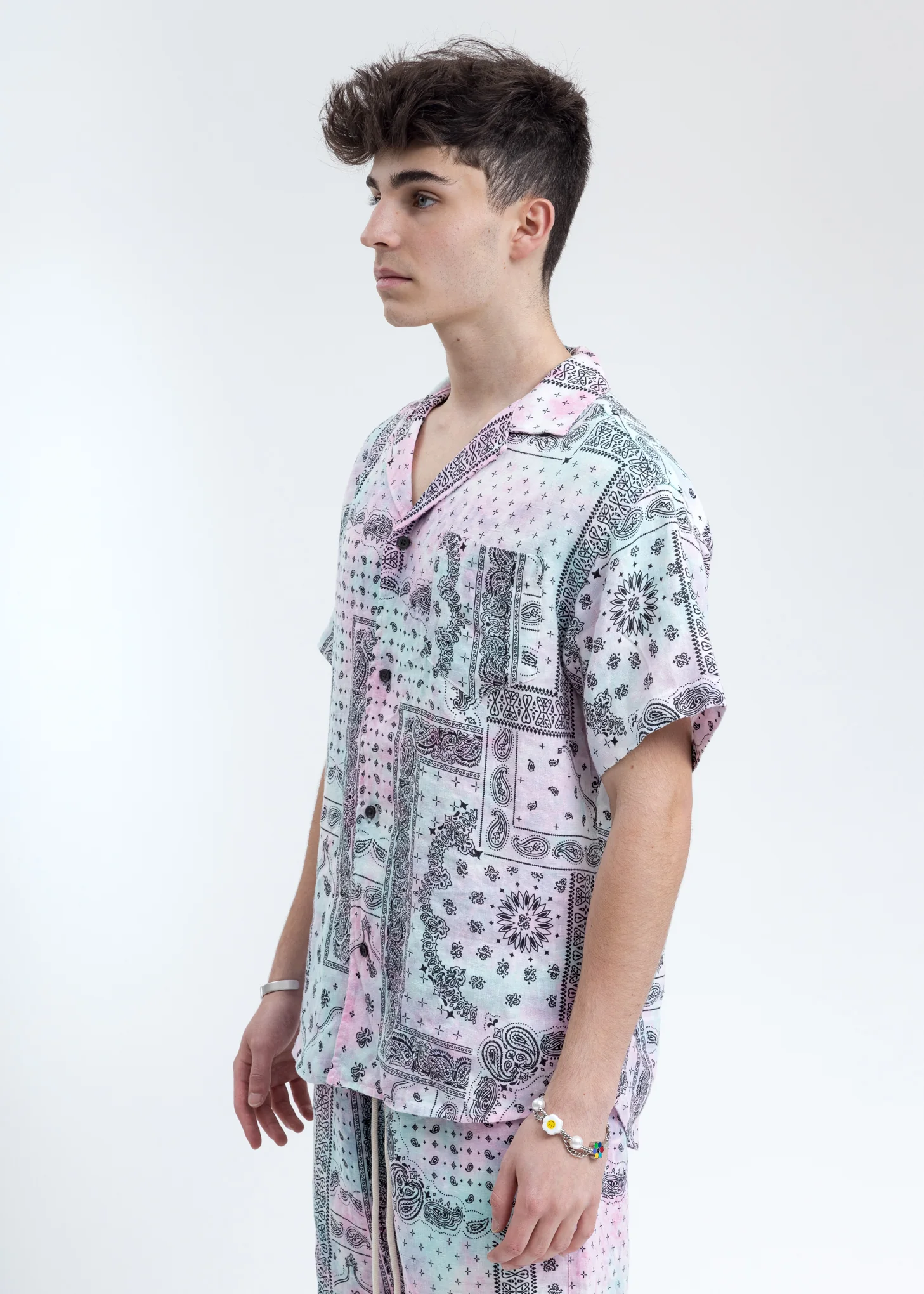 Black Paisley Patchwork Shirt - Image 4
