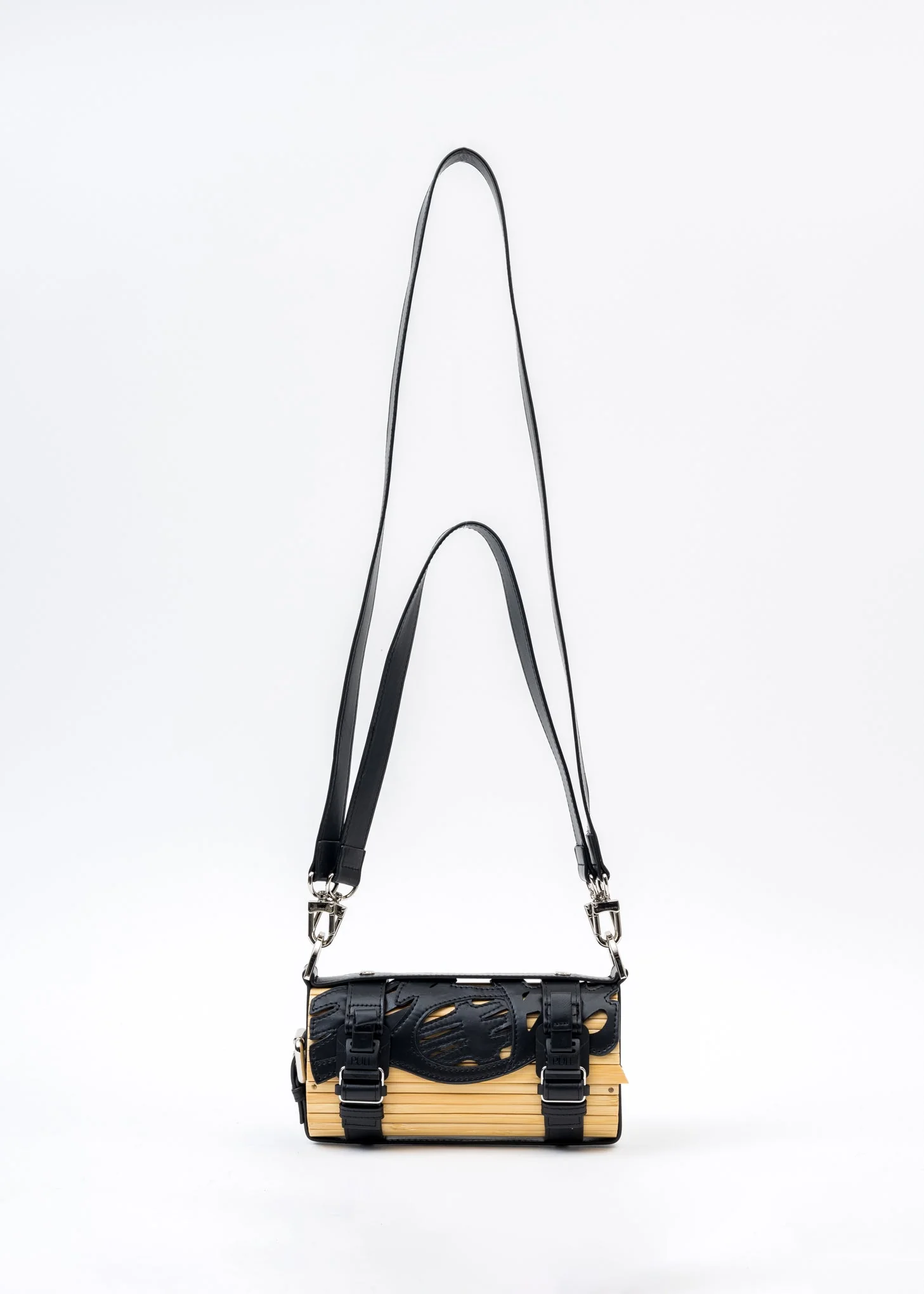 Black Panel Big Bamboo Bag