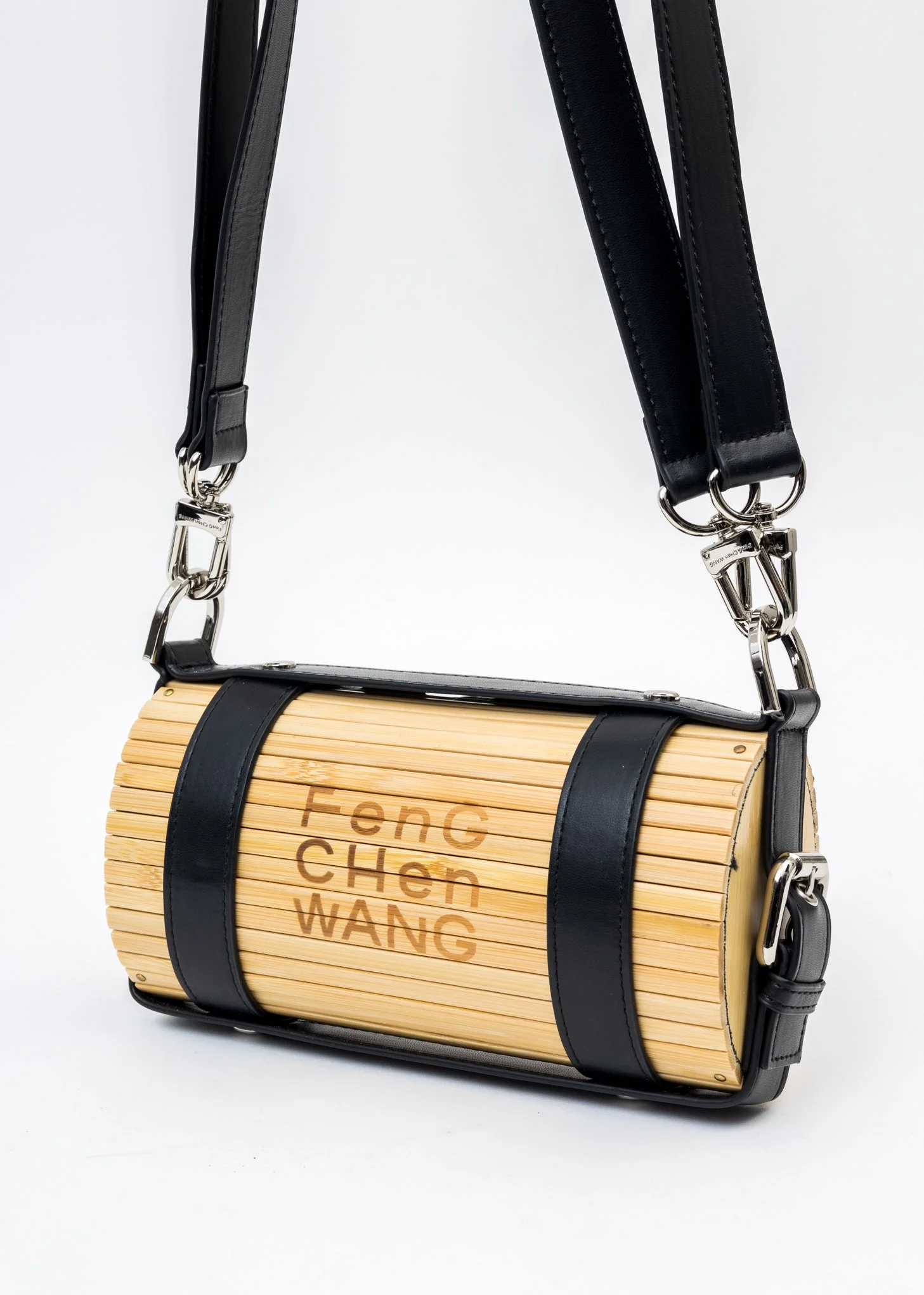 Black Panel Big Bamboo Bag - Image 7