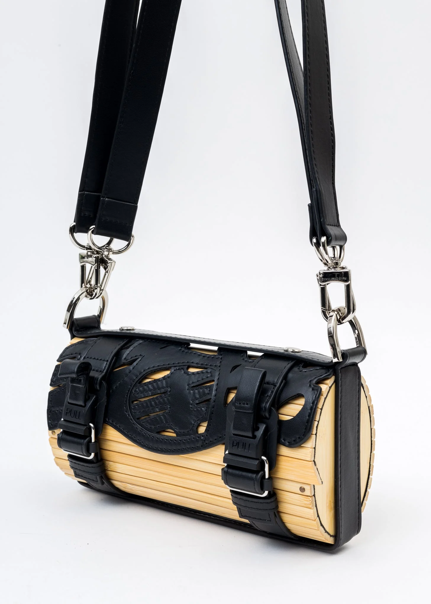 Black Panel Big Bamboo Bag - Image 9