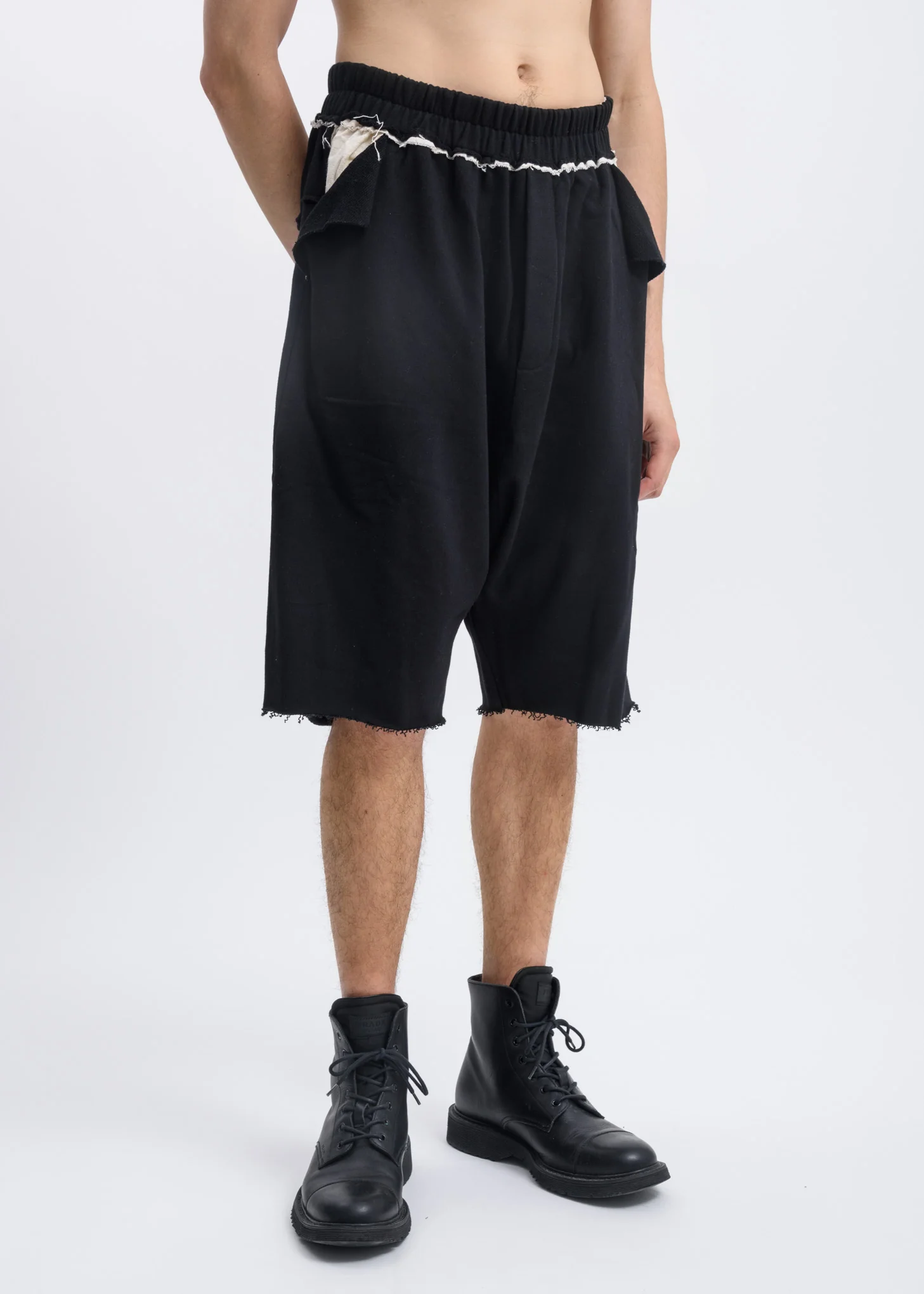 Black Panel Jersey Shorts