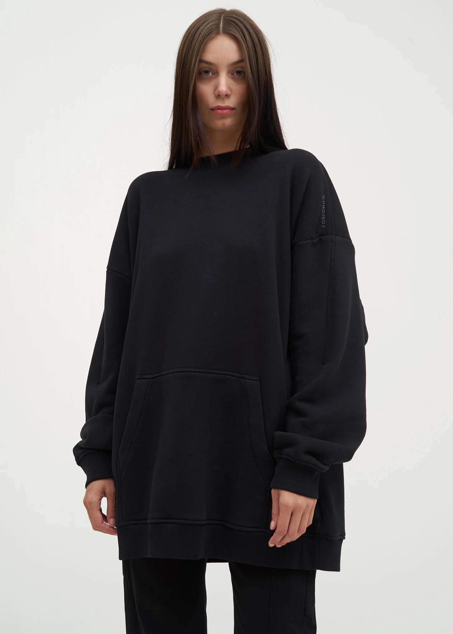 Black Paneled Hoodie