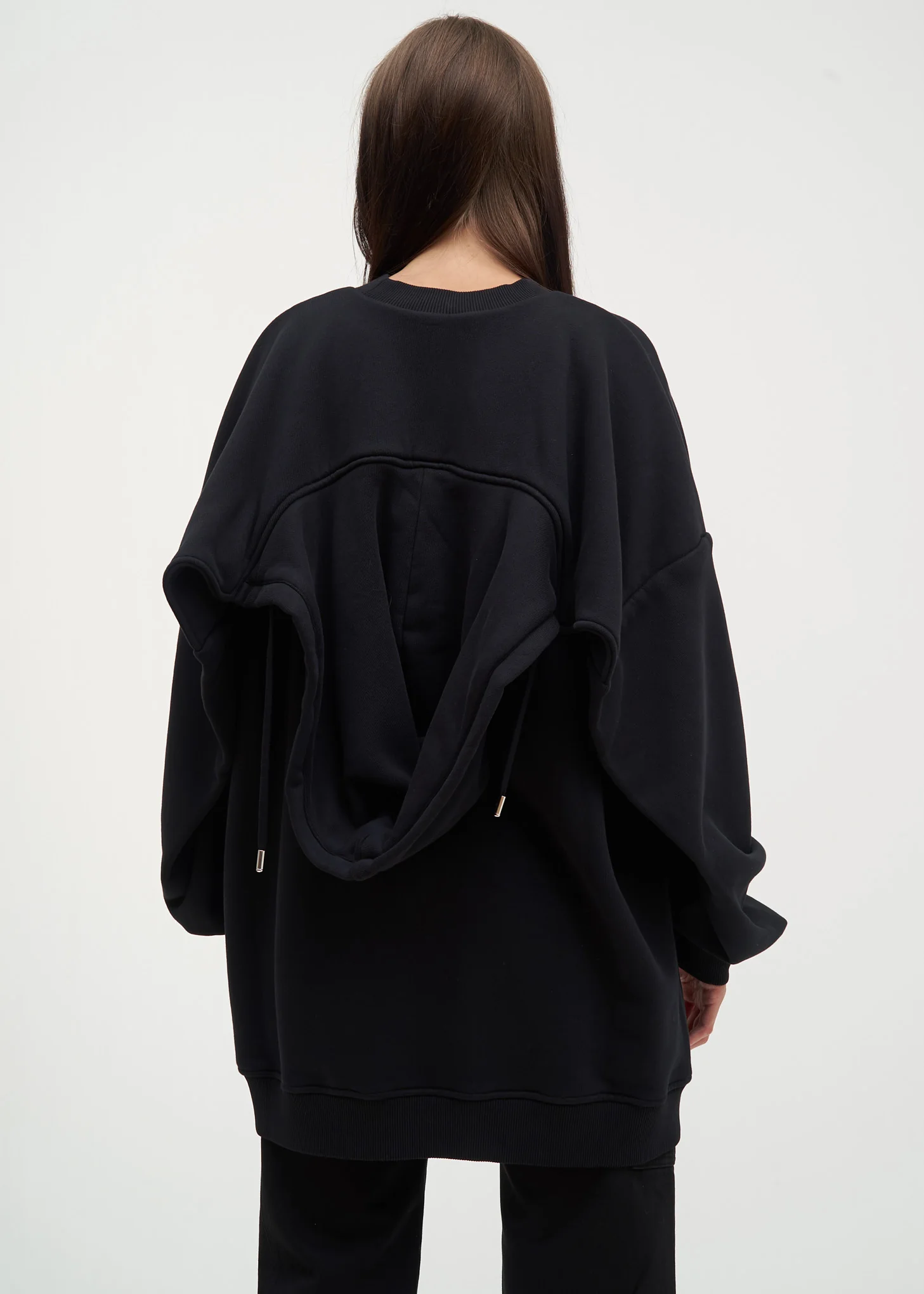 Black Paneled Hoodie - Image 3