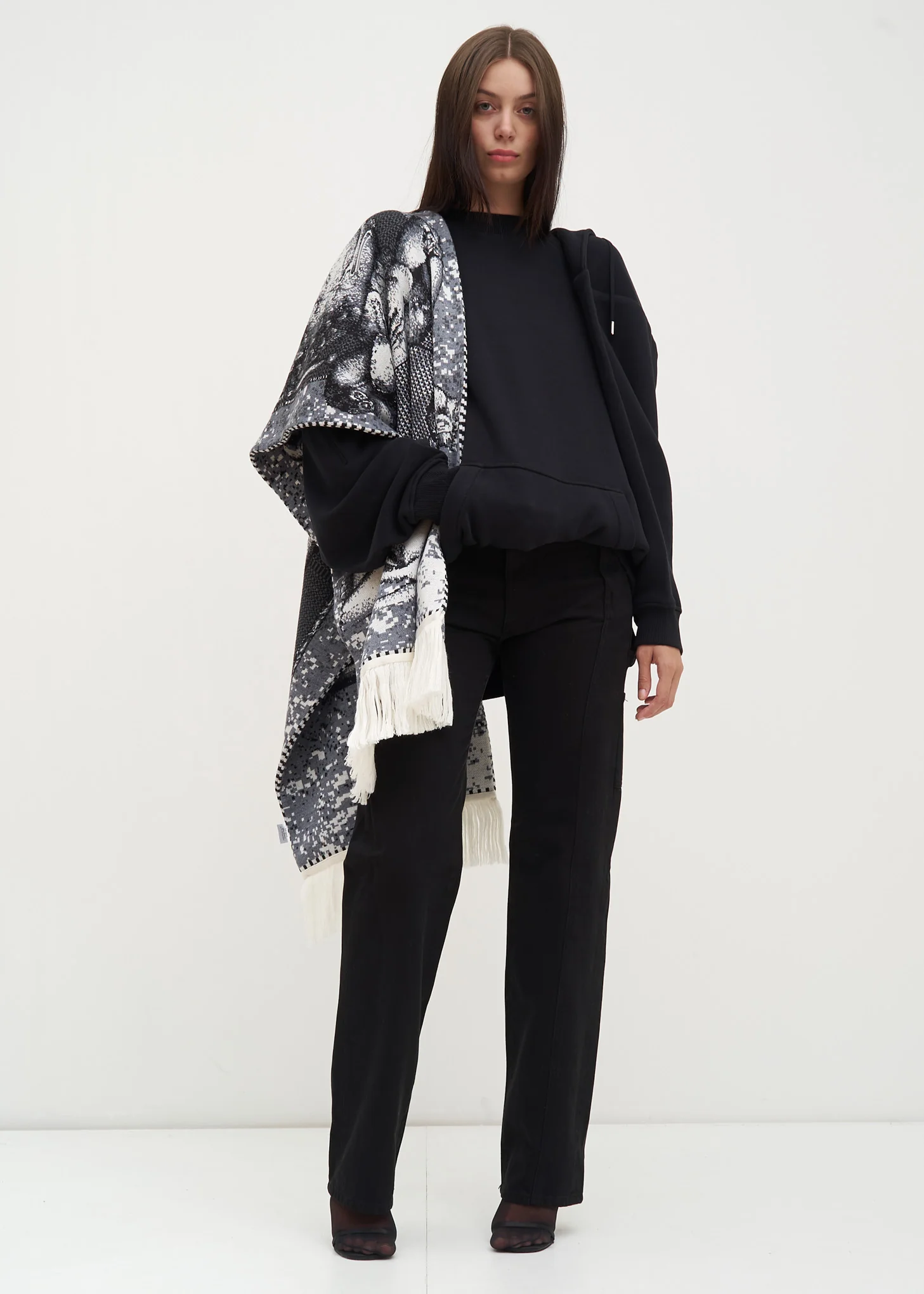 Black Paneled Hoodie - Image 5
